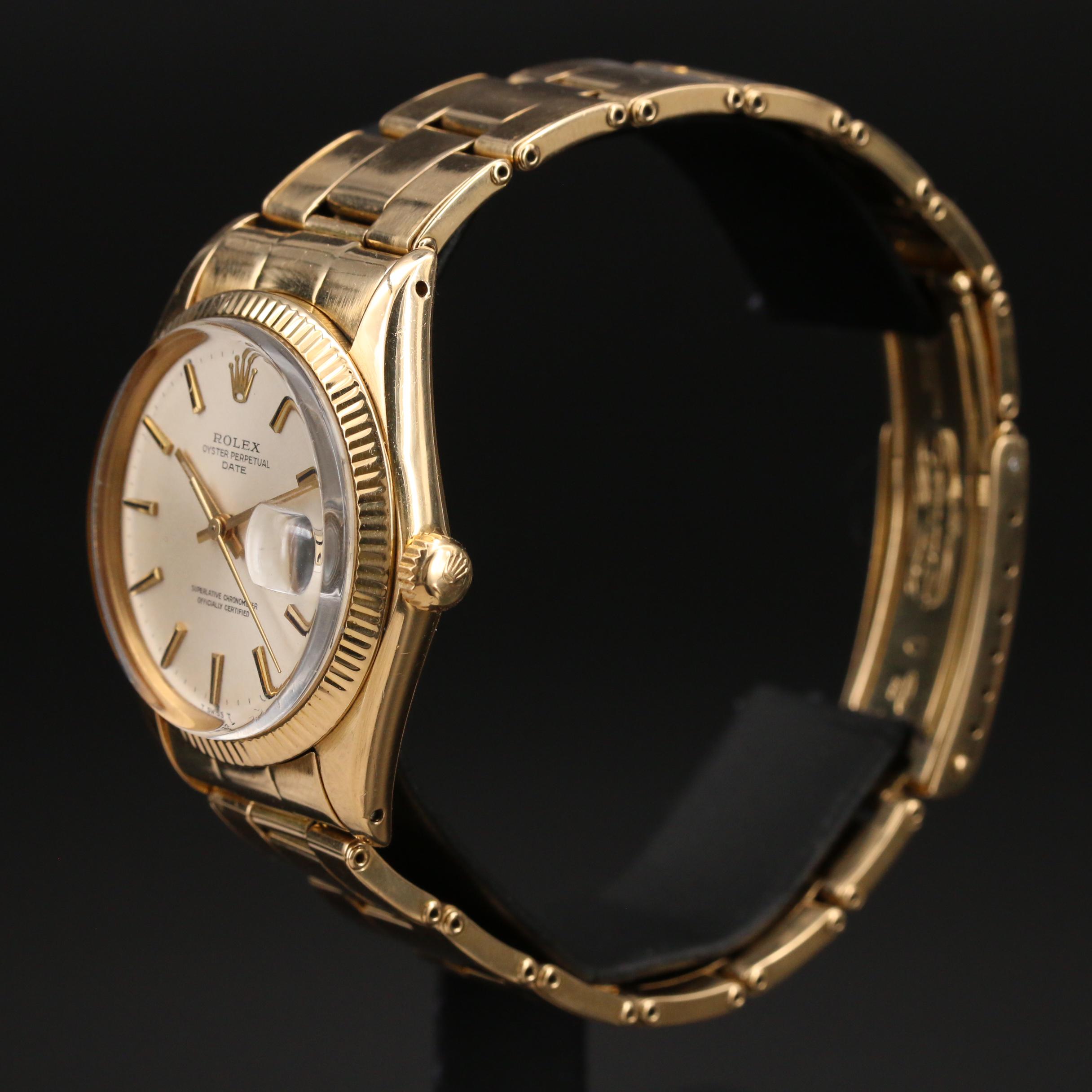1973 Rolex Oyster Perpetual Date 1503 18K Gold Automatic Watch