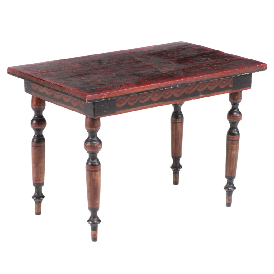 Sino-Tibetan Black, Gilt, and Polychrome-Lacquered Low Table
