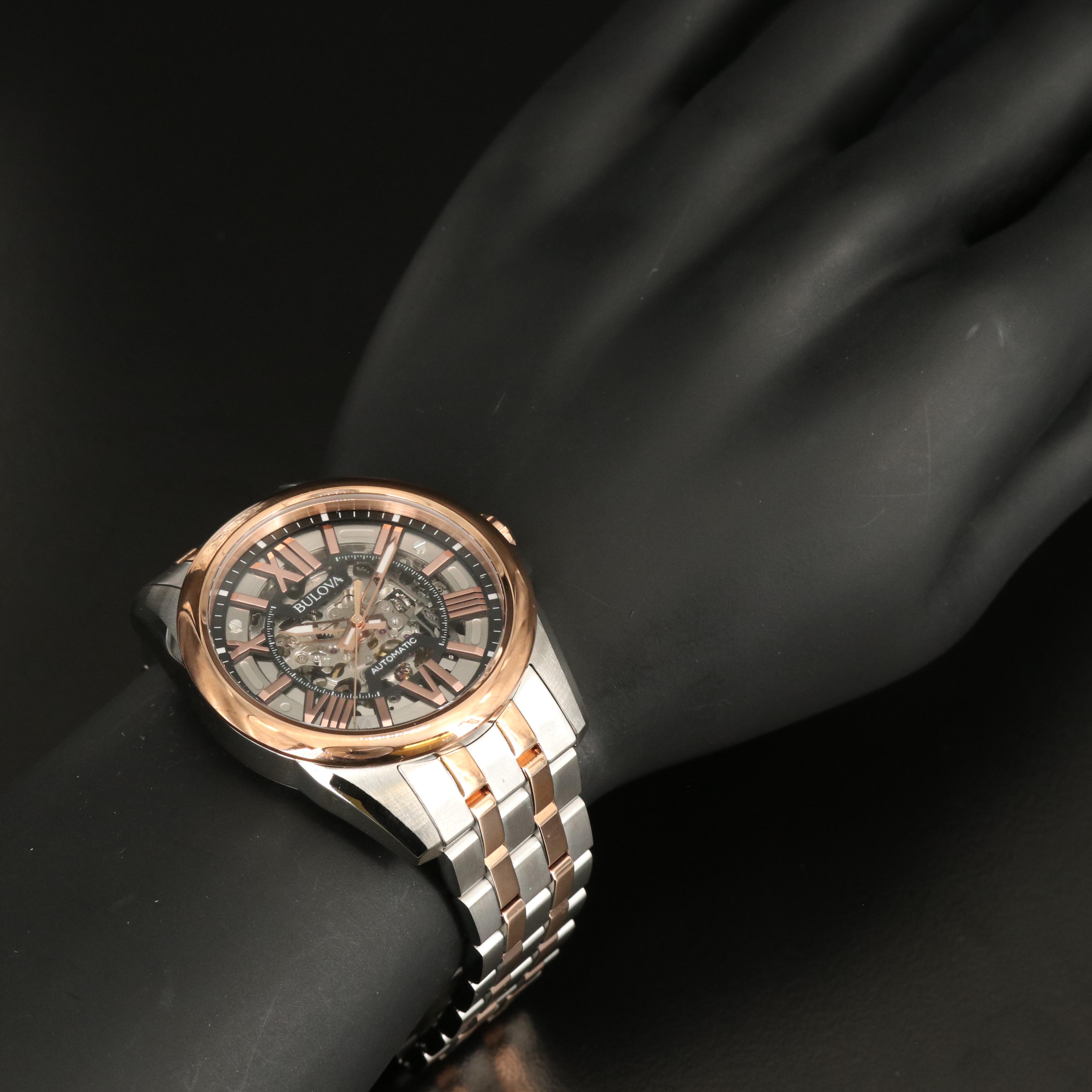 Bulova Skeleton Dial Two-Tone Automatic Watch