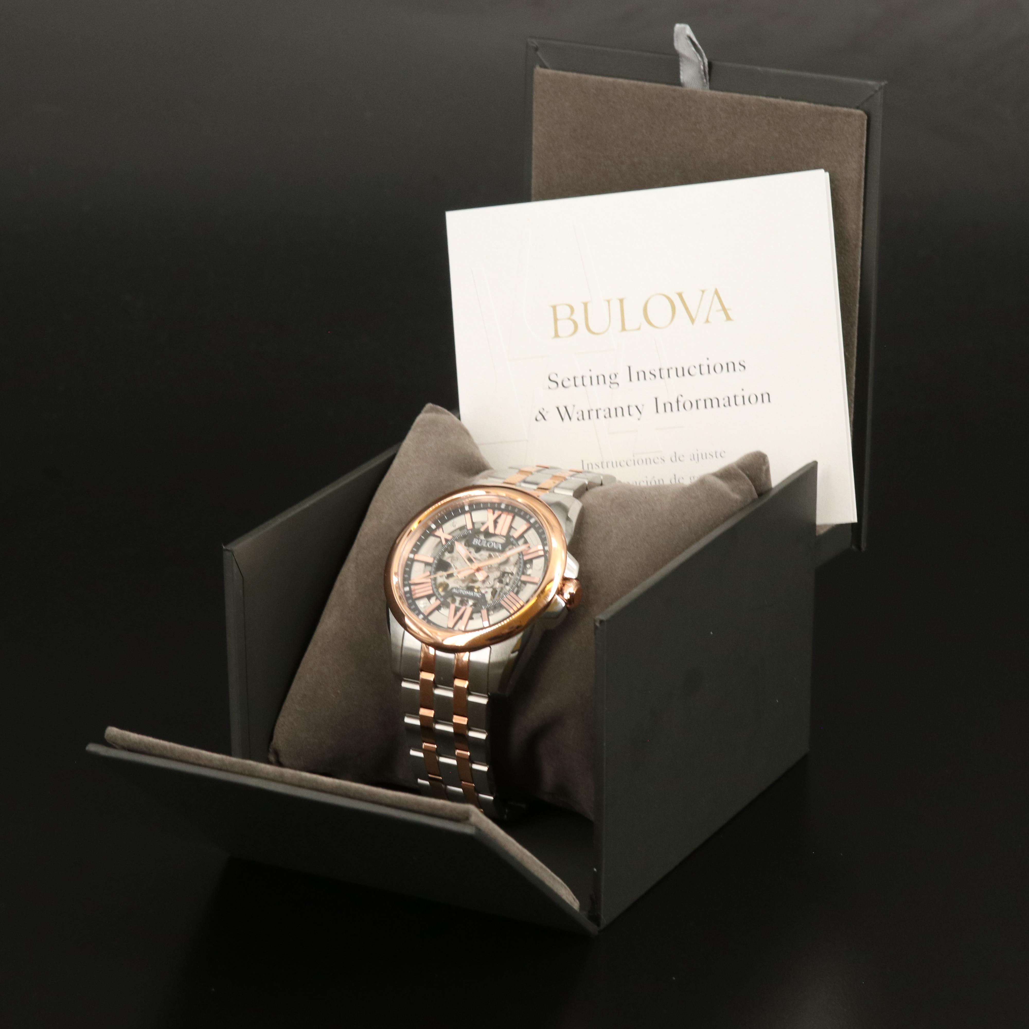 Bulova Skeleton Dial Two-Tone Automatic Watch