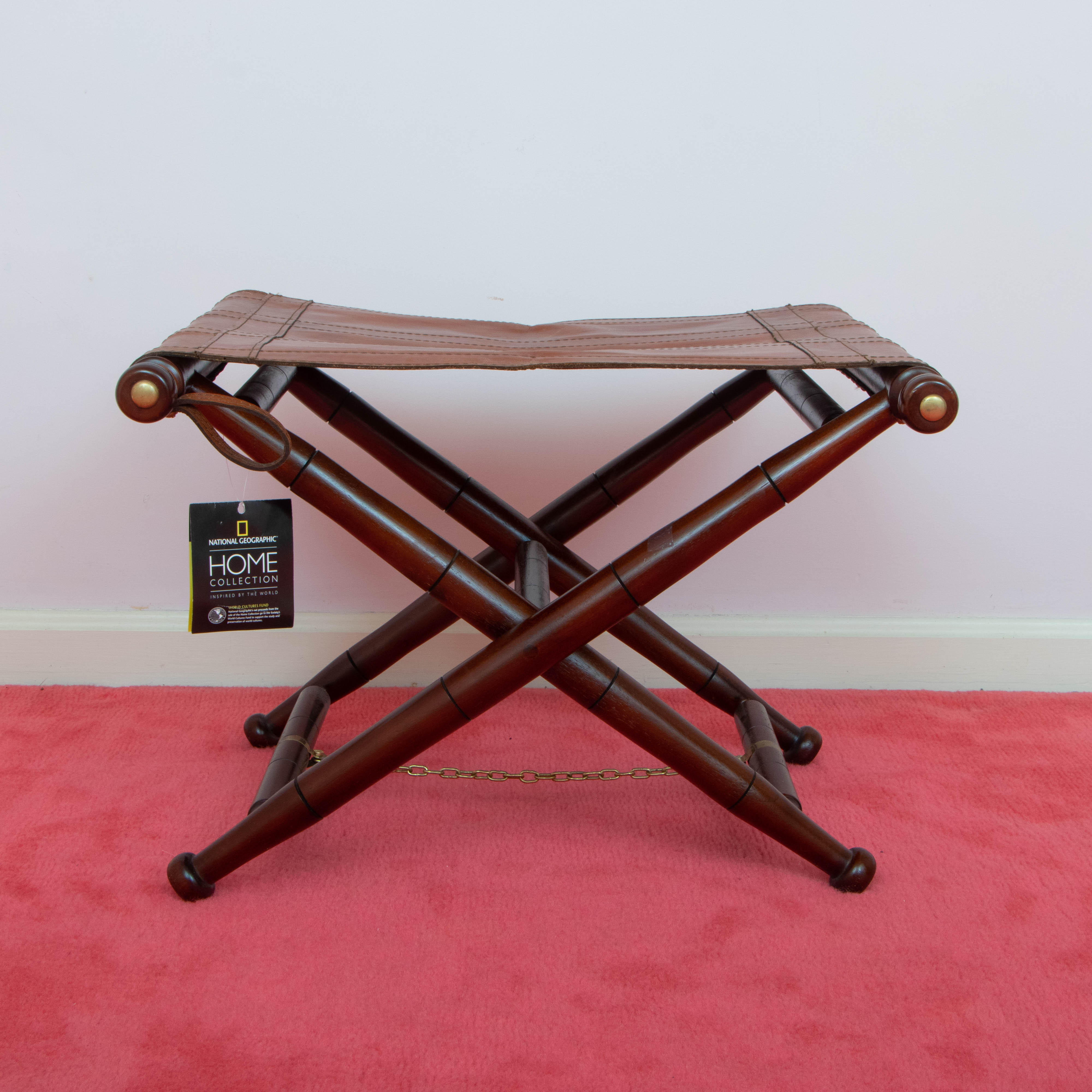 Palecek National Geographic Home Campaign Style Folding Chair and Stool