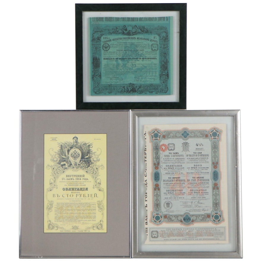 Various European and Russian Certificates, 1910s