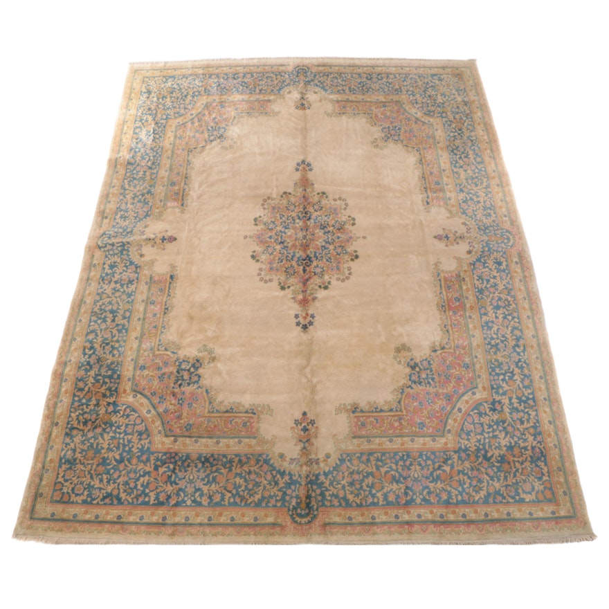 11'7 x 15'2 Hand-Knotted Persian Kerman Room Sized Rug