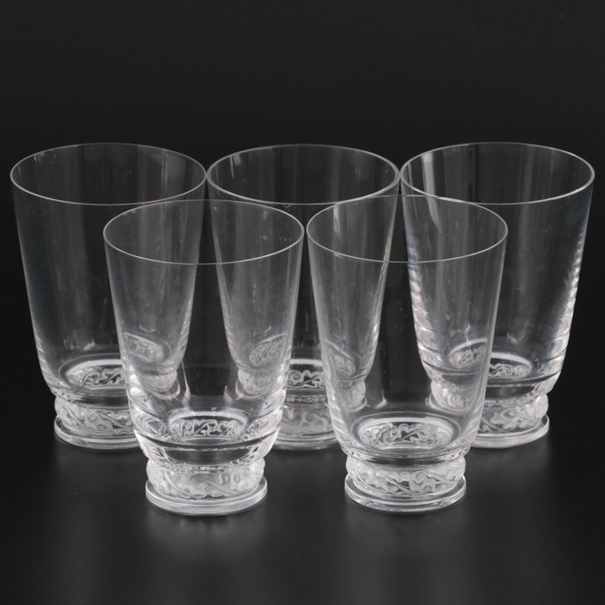 Lalique "Saint Hubert" Crystal Tumblers, Mid-20th Century