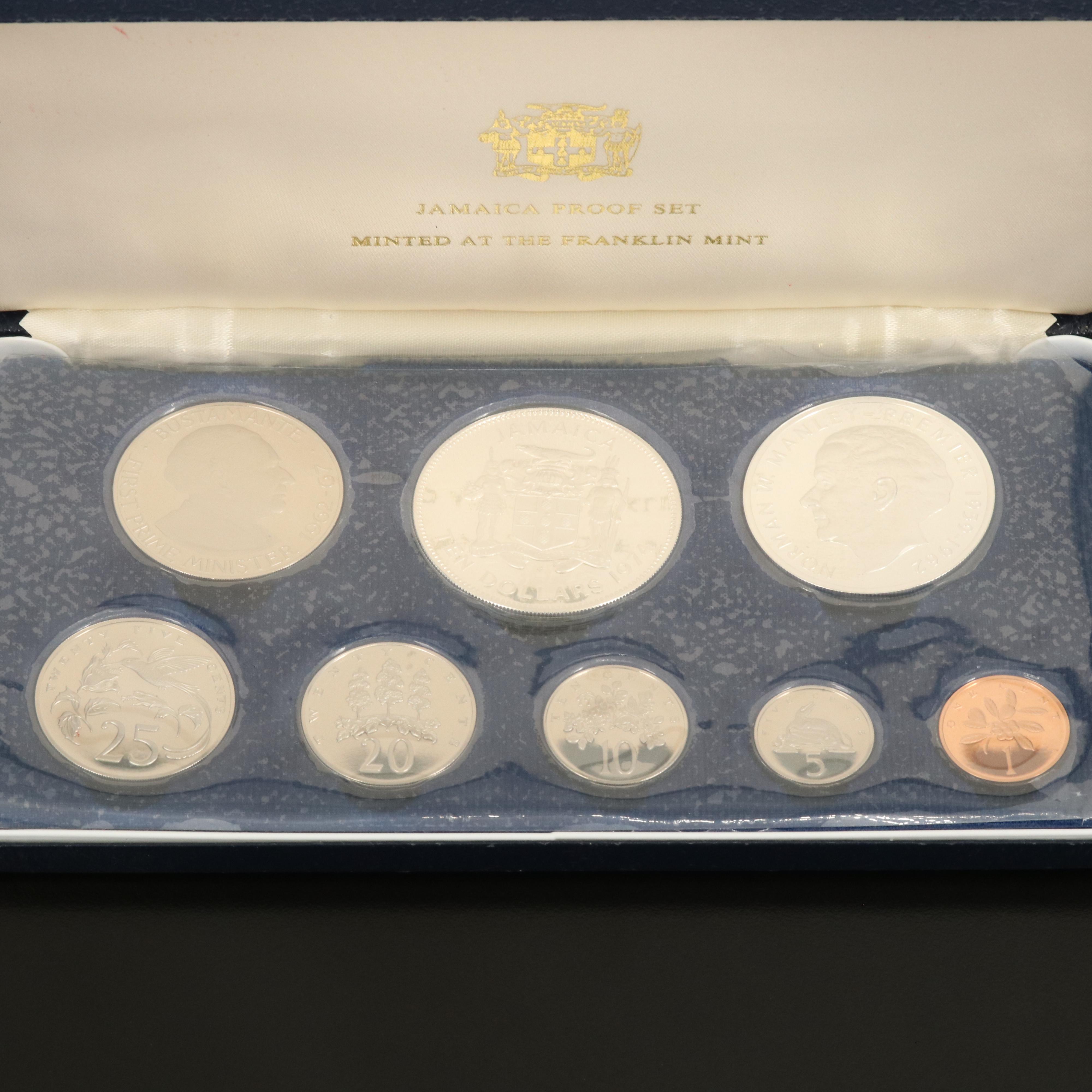 1974 Jamaica Proof Set and 1978 Jamaica $25 Proof Silver Coin
