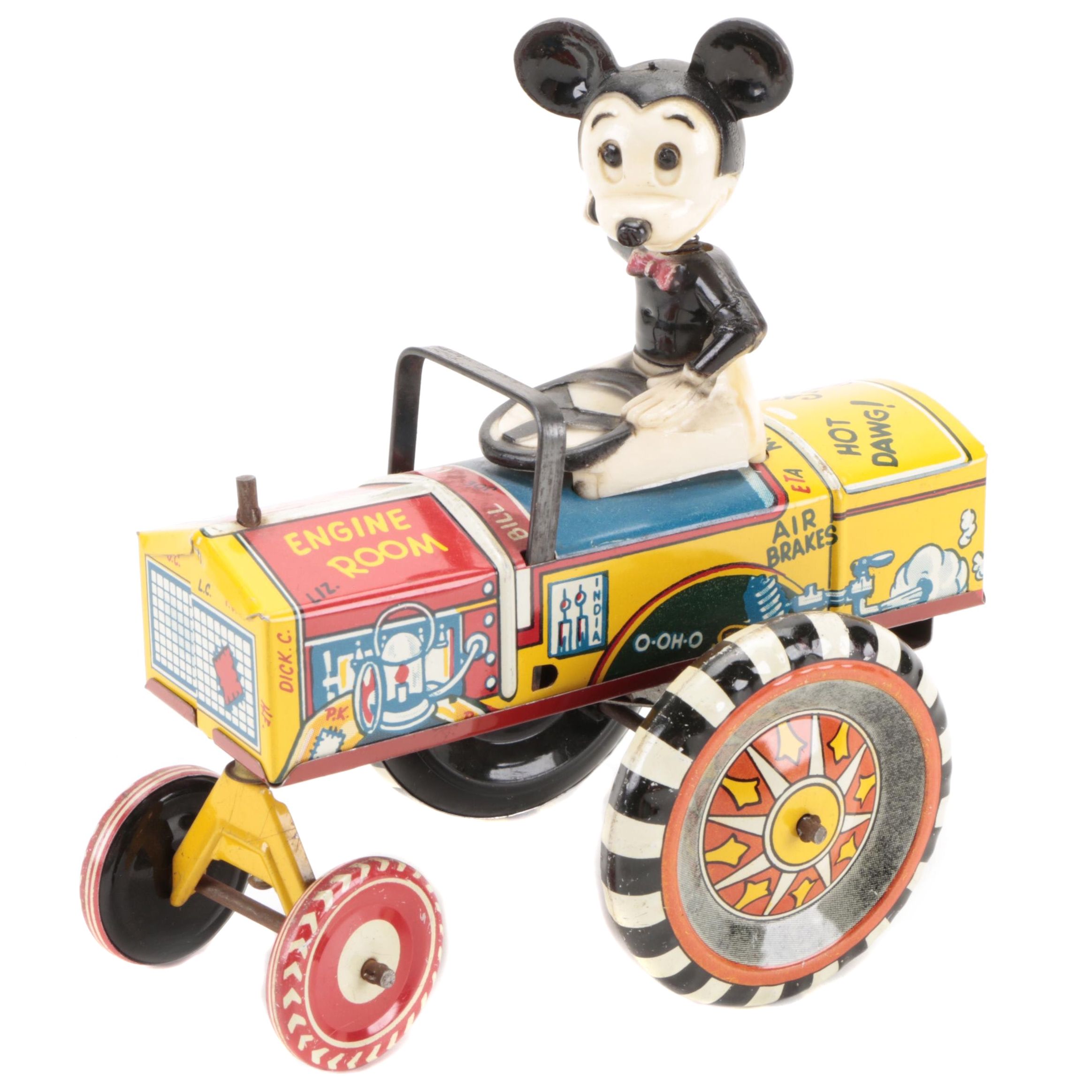 Marx & Co. and Disney Mickey Mouse Tin Litho "Dipsy" Car