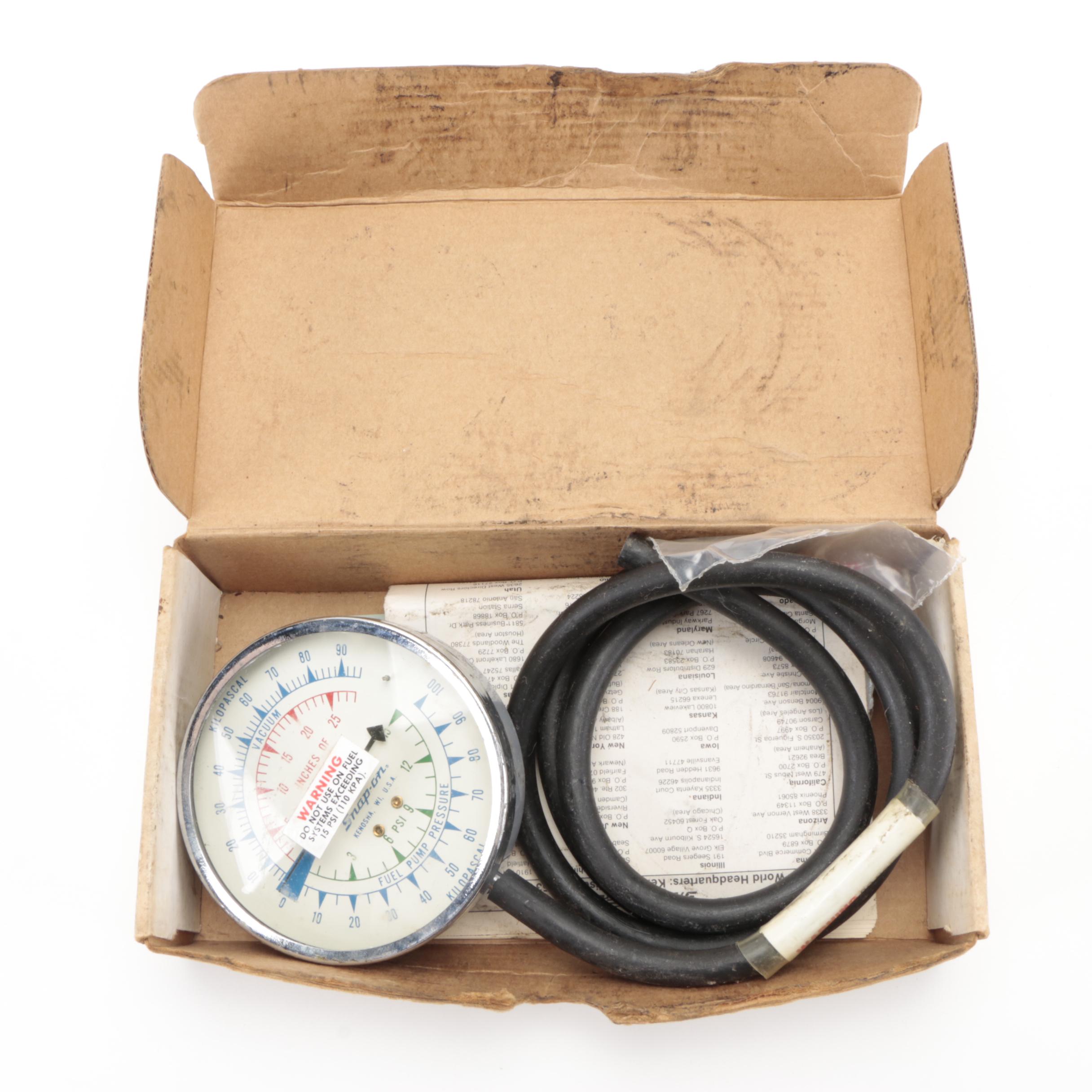 Snap-On Fuel Pump Pressure Gauge, Timing Light, and Cylinder Leakage Tester