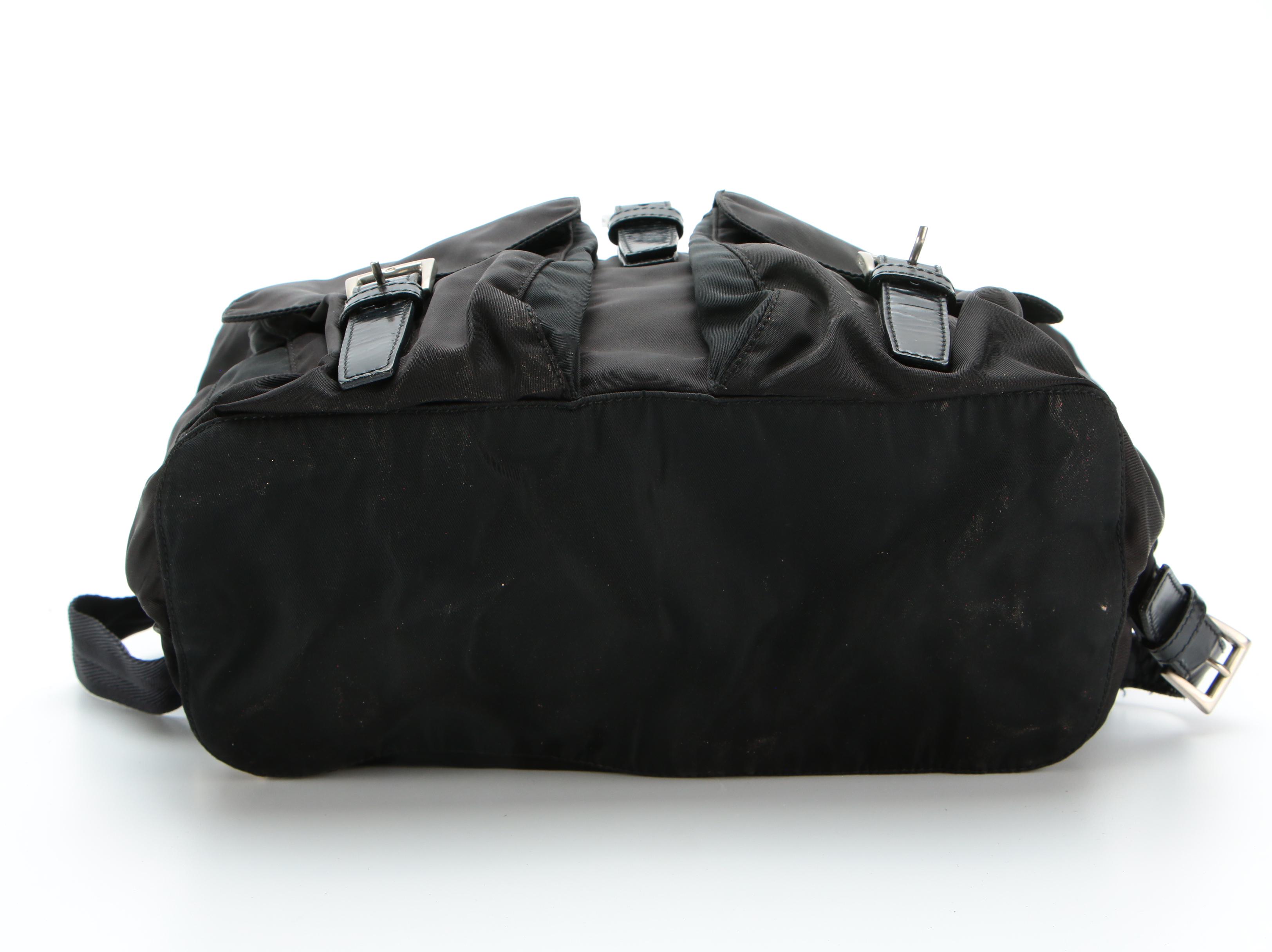 Prada Backpack in Black Tessuto Nylon with Leather Trim