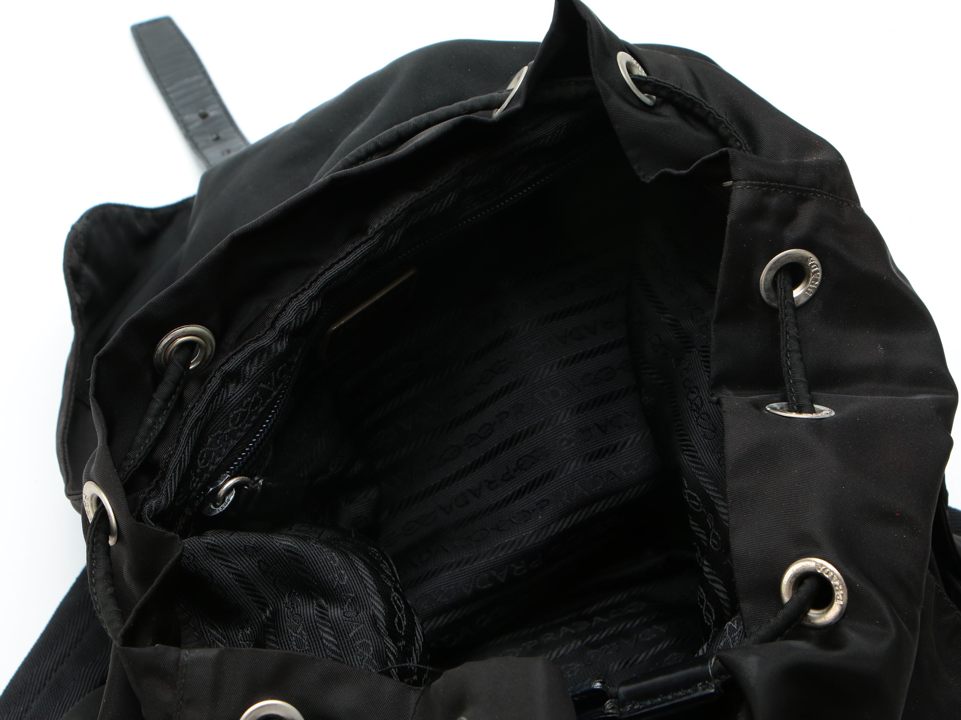 Prada Backpack in Black Tessuto Nylon with Leather Trim