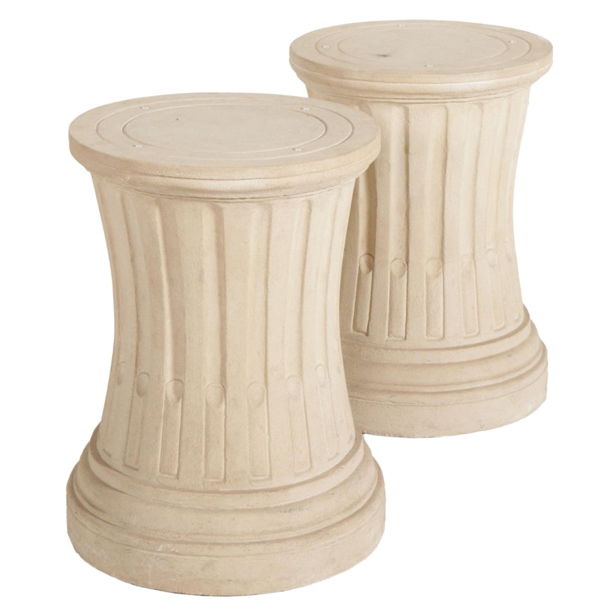 Pair of Neoclassical Cement Composite Pedestals