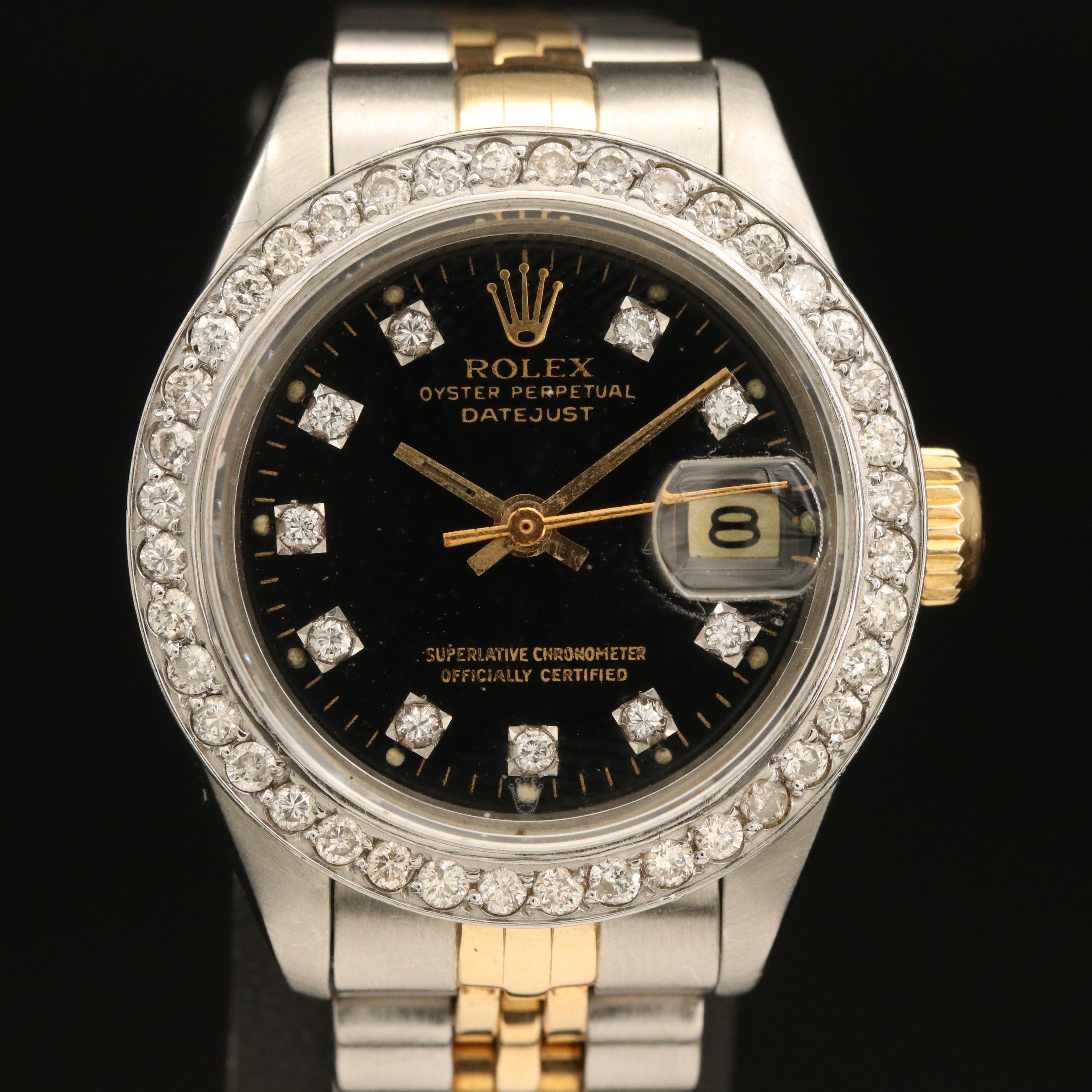 1982 Rolex Datejust Diamond 18K Gold and Stainless Steel Automatic Watch