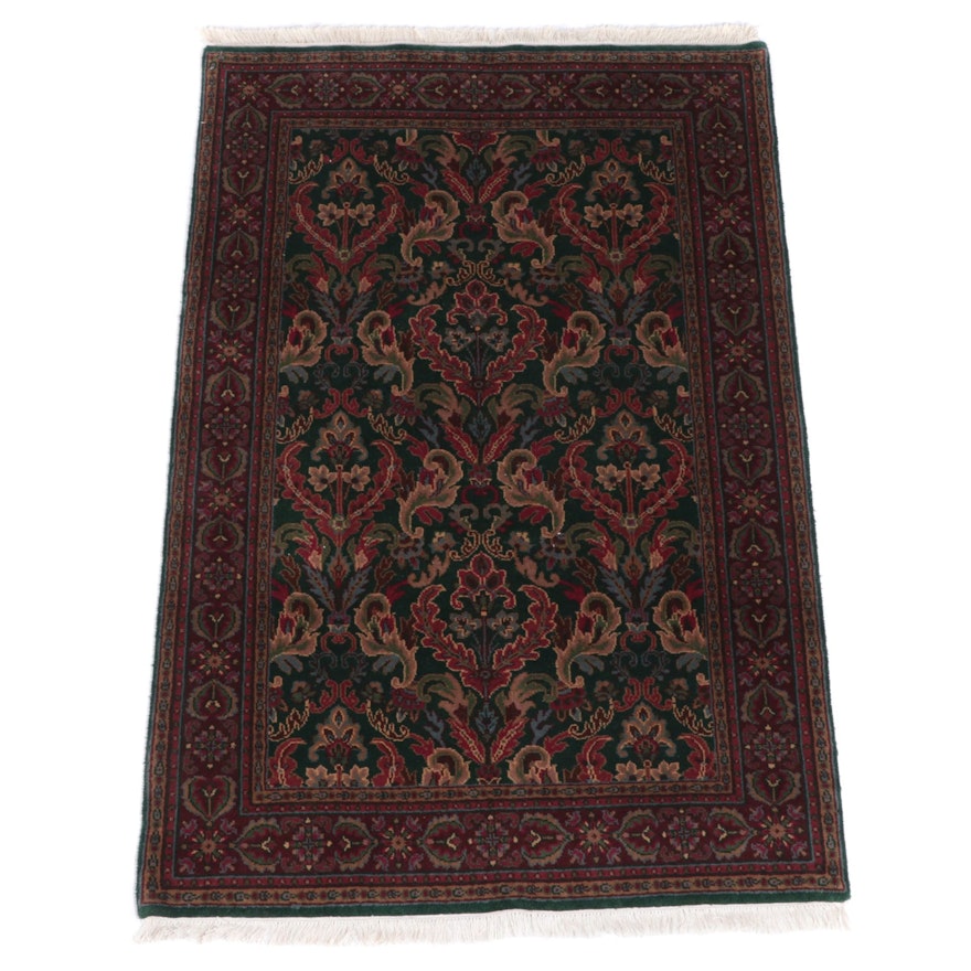 3'11 x 6'4 Hand-Knotted Indian Kashan Style Area Rug