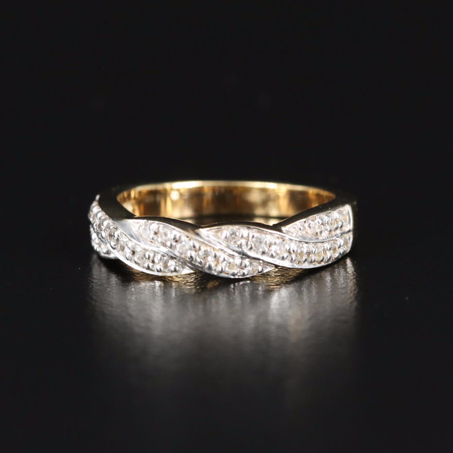 Sterling Zircon Braided Ring