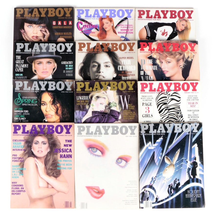 "Playboy" Magazine Featuring Cindy Crawford, Kimberly Conrad and Others, 1988