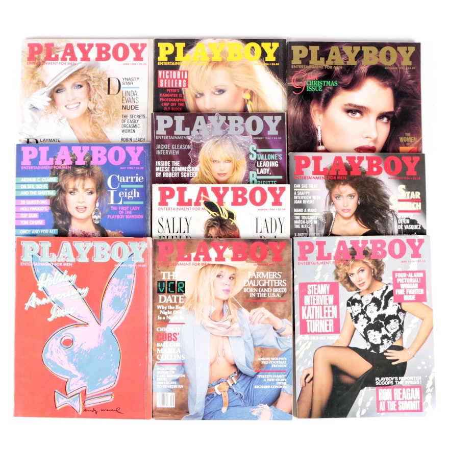 "Playboy" Magazines Featuring Brooke Shields, Sally Field and Others, 1986