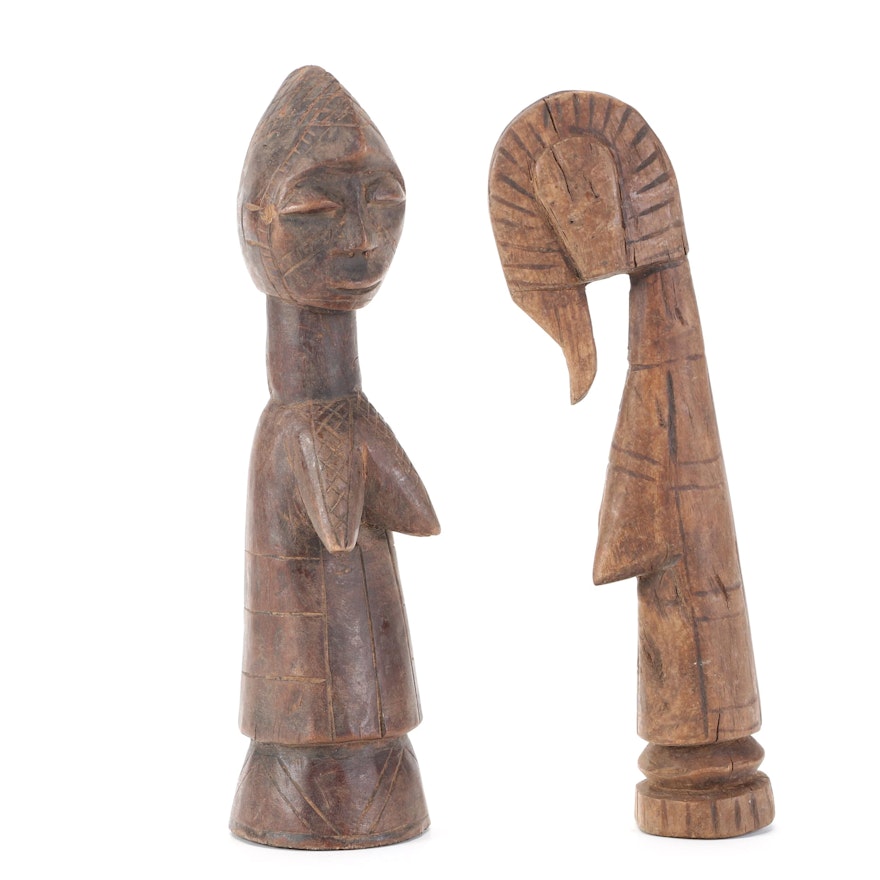 Mossi Style Hand-Carved Wood Figures, West Africa
