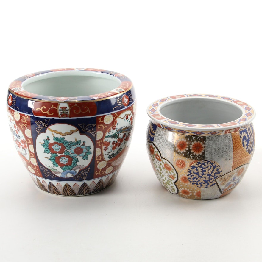 Japanese and Chinese  Imari Style Ceramic Planters