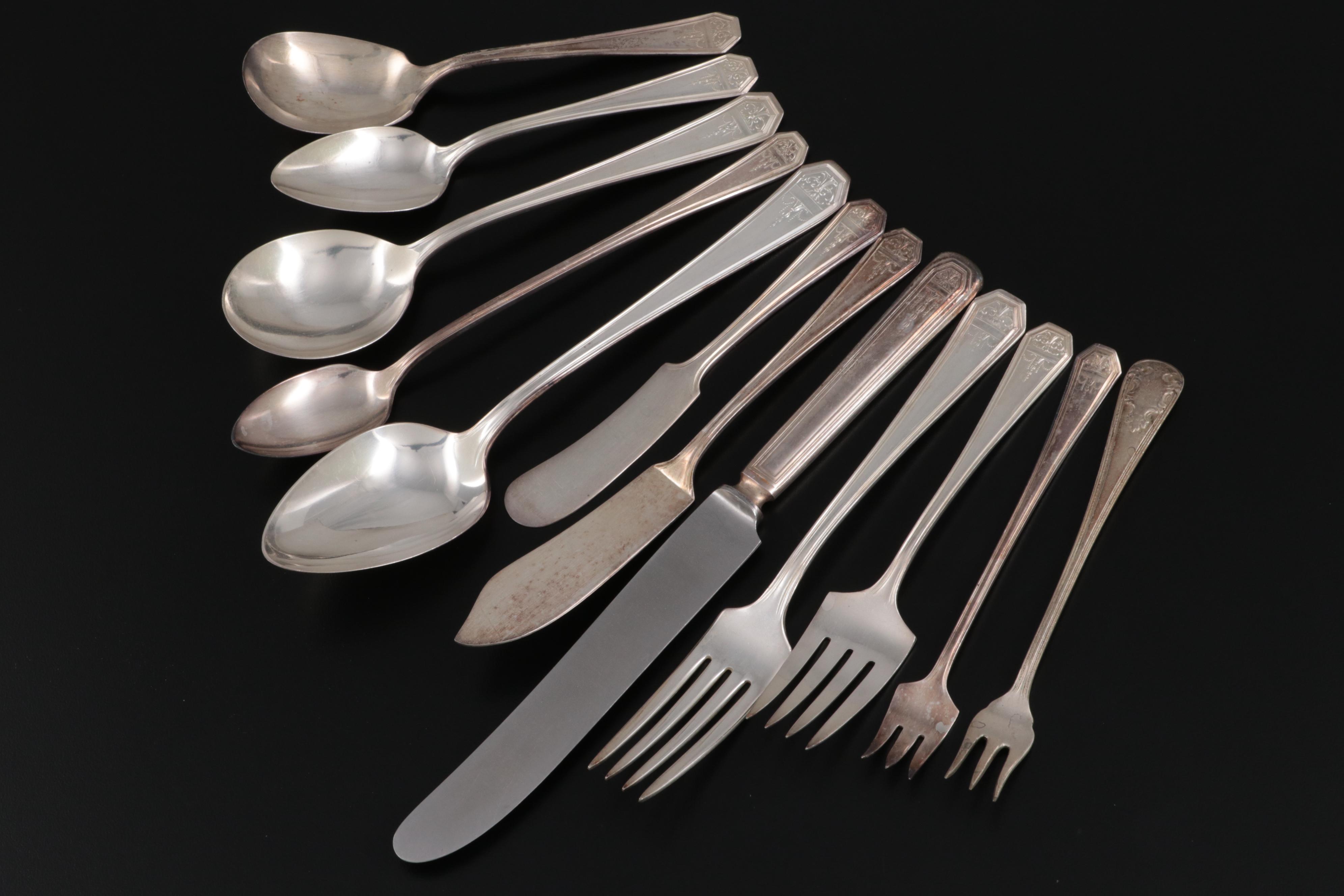 WM. Rogers Mfg. "Mount Royal" Silver Plate Flatware, 20th Century