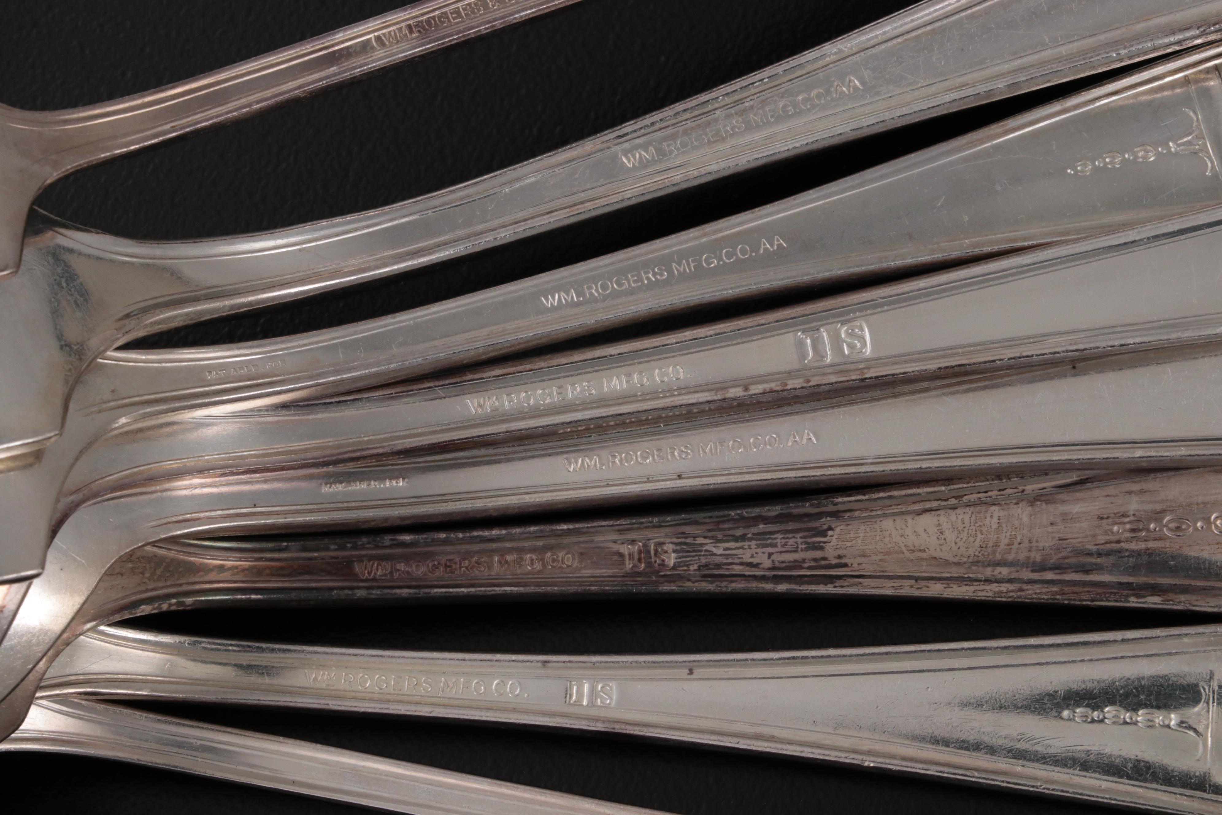 WM. Rogers Mfg. "Mount Royal" Silver Plate Flatware, 20th Century