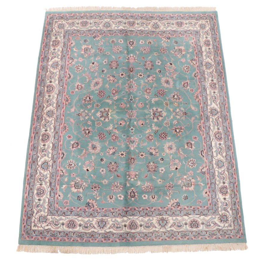 8' x 10'7 Hand-Knotted Indian Kashan Area Rug