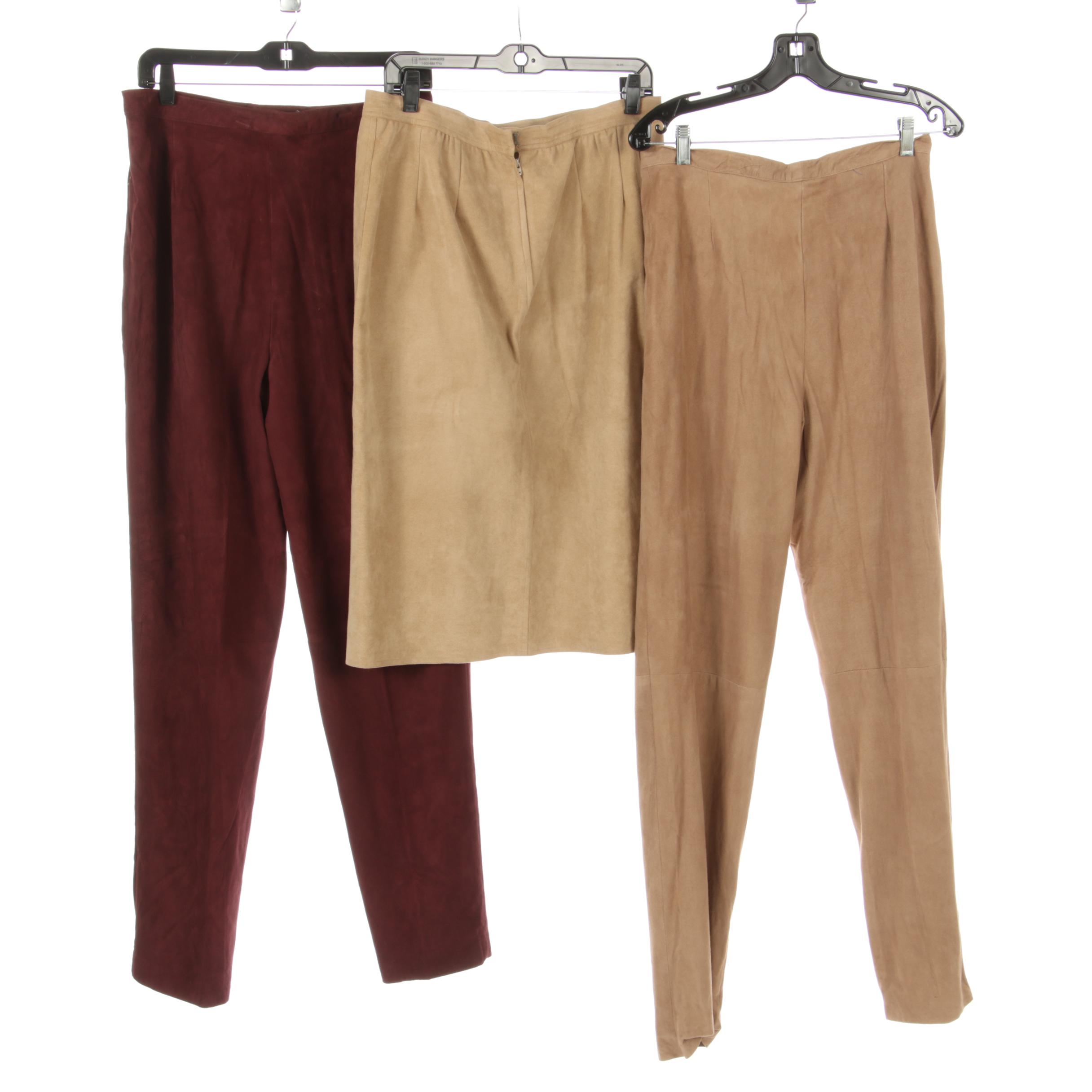 Samuel Robert Suede Pants, Ultrasuede Coat and Skirt with Blassport Skinner Coat