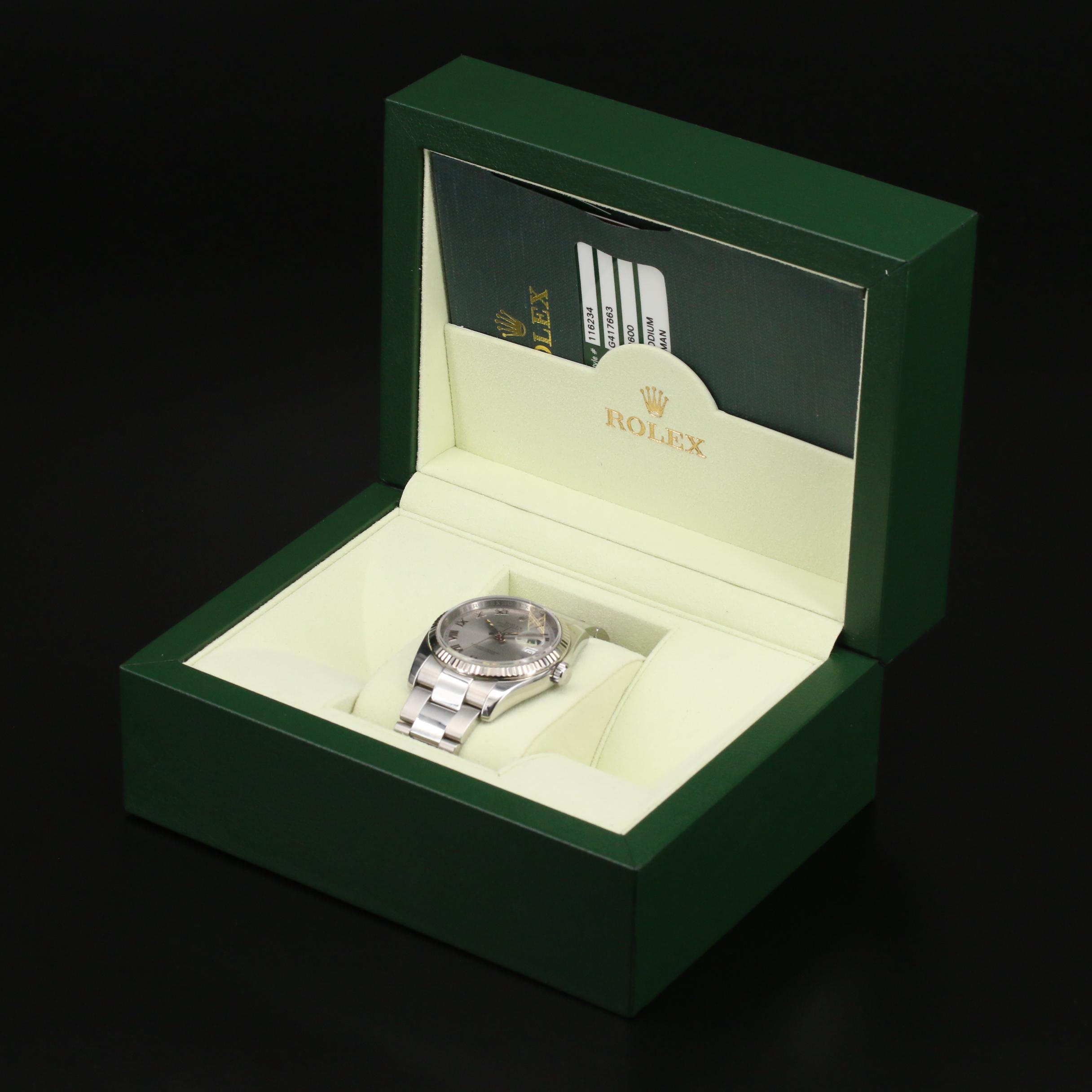 2010 Rolex Datejust 18K White Gold and Stainless Steel Automatic Watch