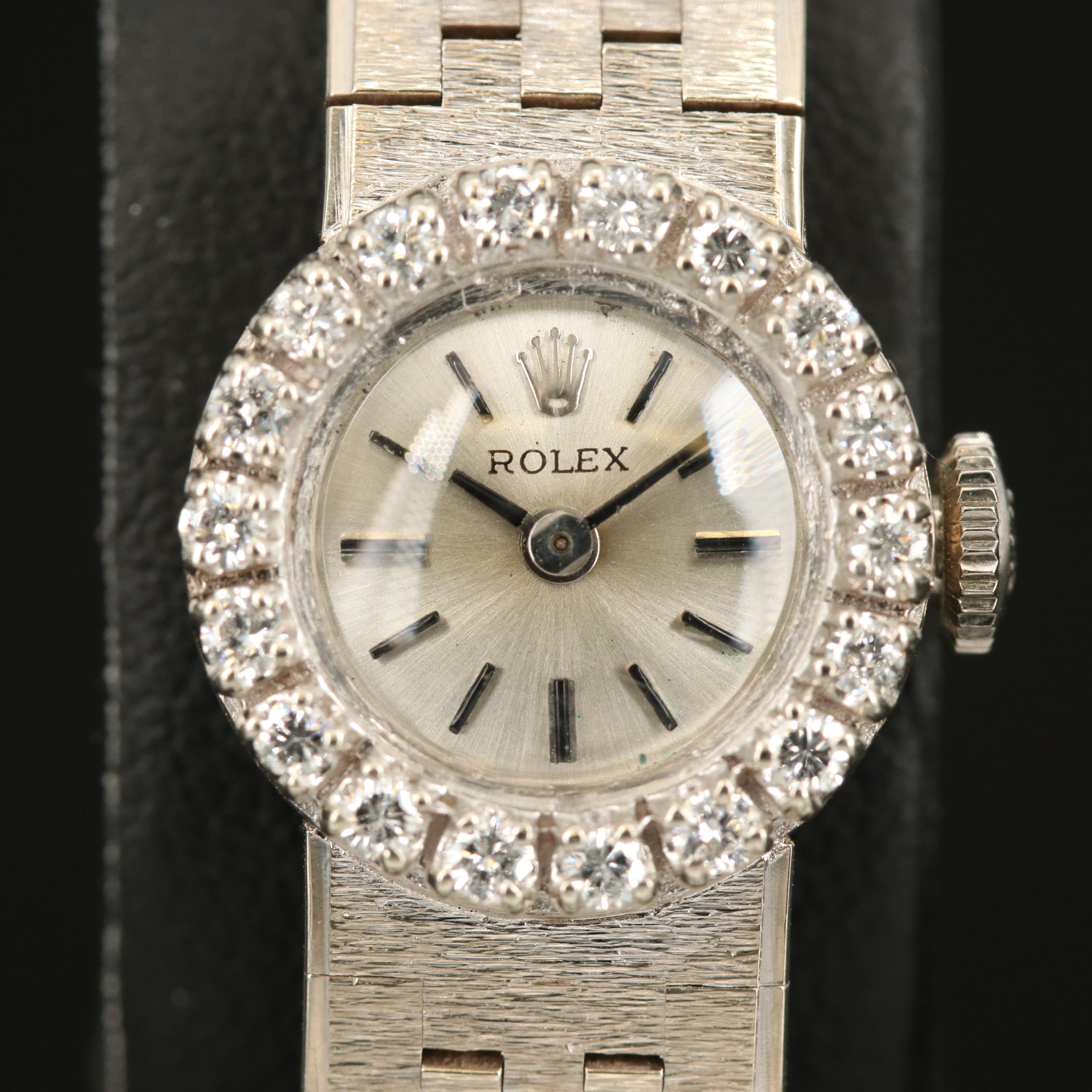 Vintage Rolex 14K Diamond Watch