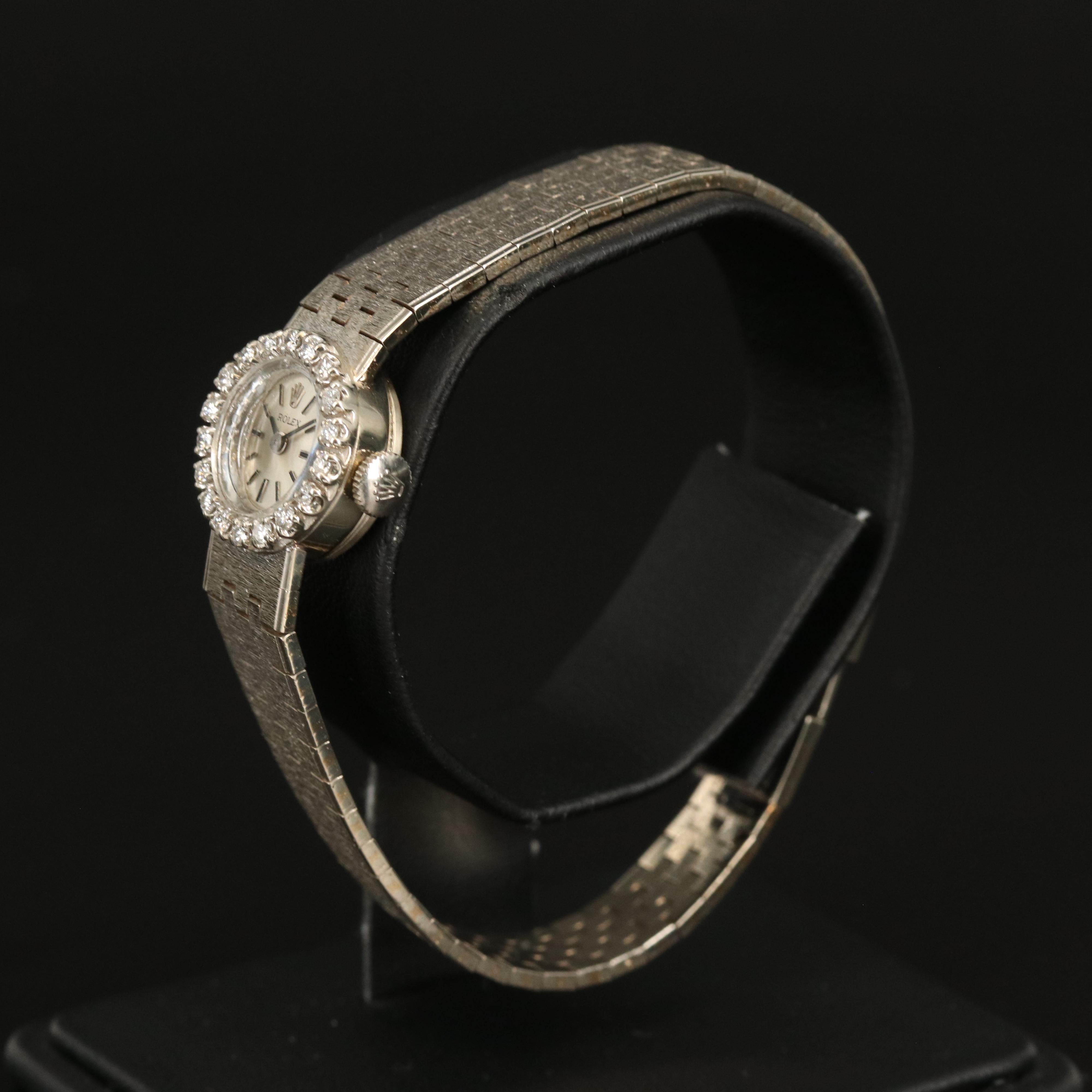 Vintage Rolex 14K Diamond Watch