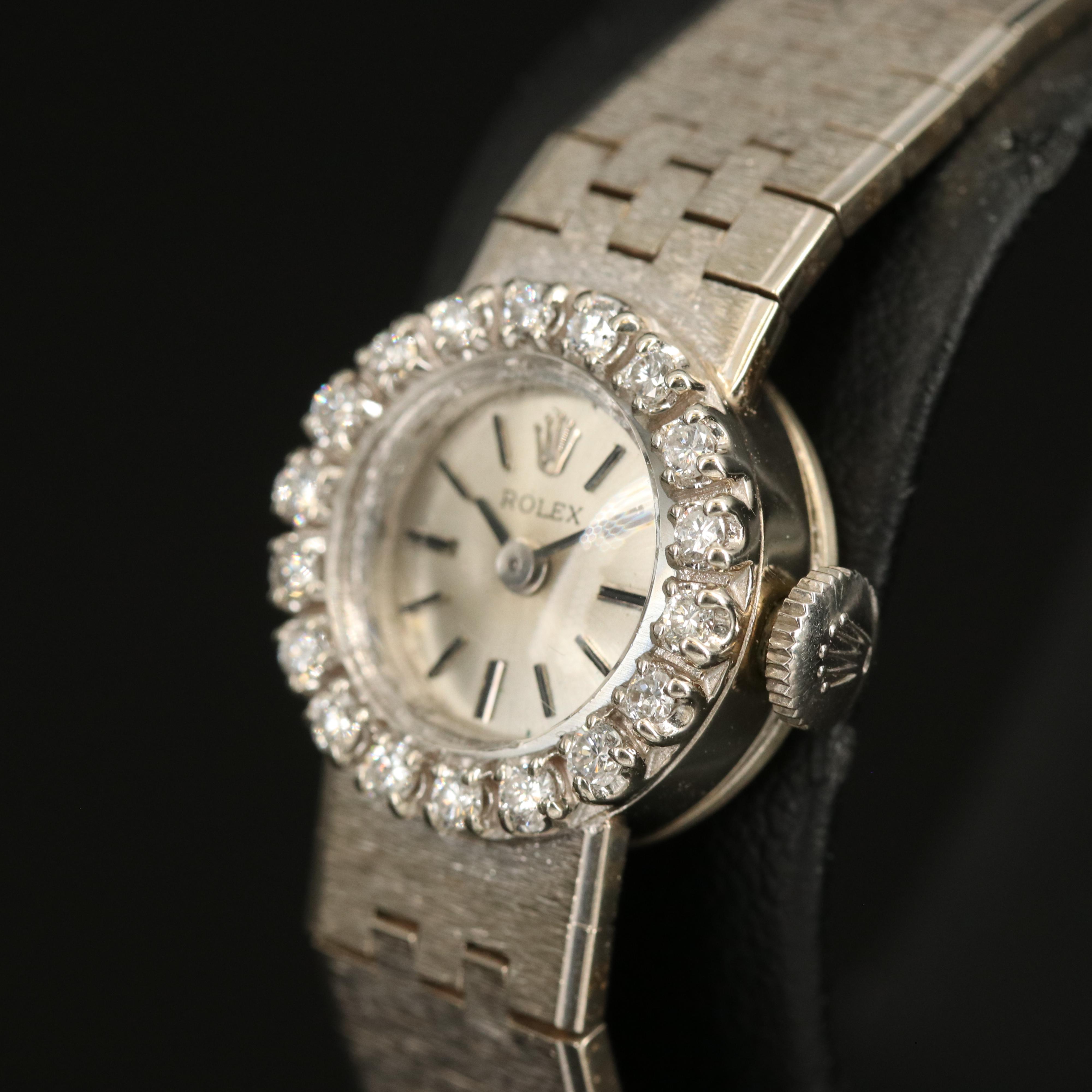 Vintage Rolex 14K Diamond Watch