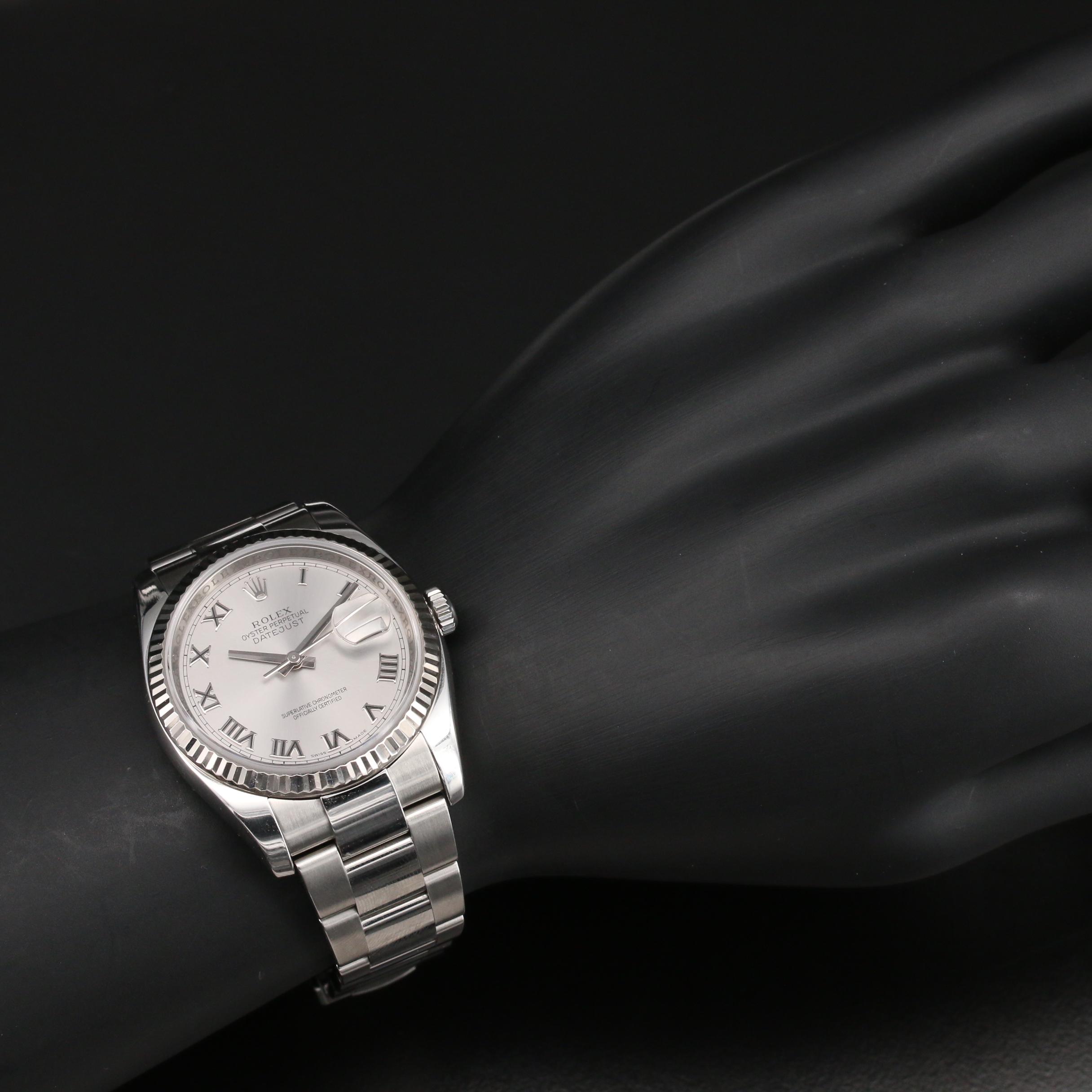 2010 Rolex Datejust 18K White Gold and Stainless Steel Automatic Watch