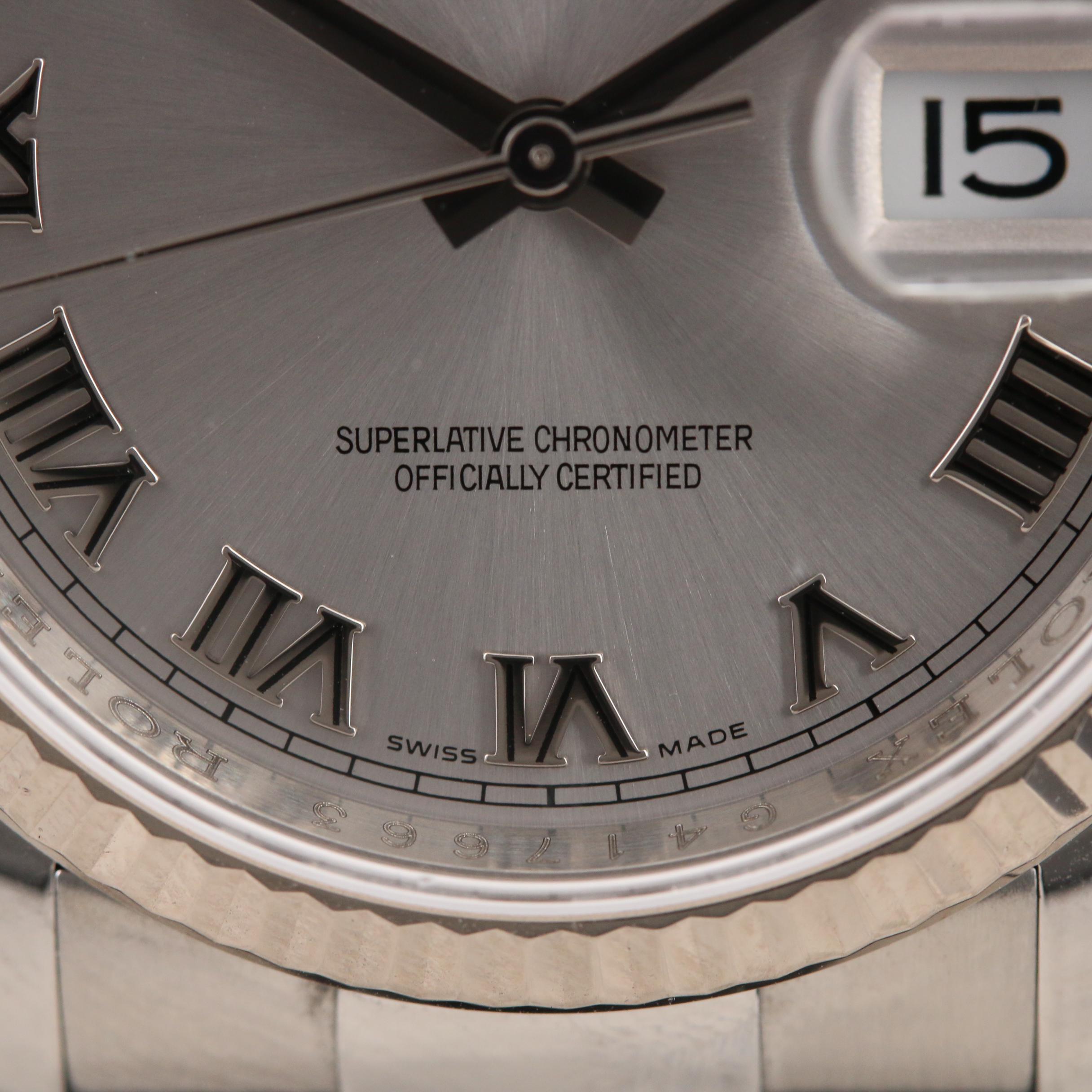 2010 Rolex Datejust 18K White Gold and Stainless Steel Automatic Watch