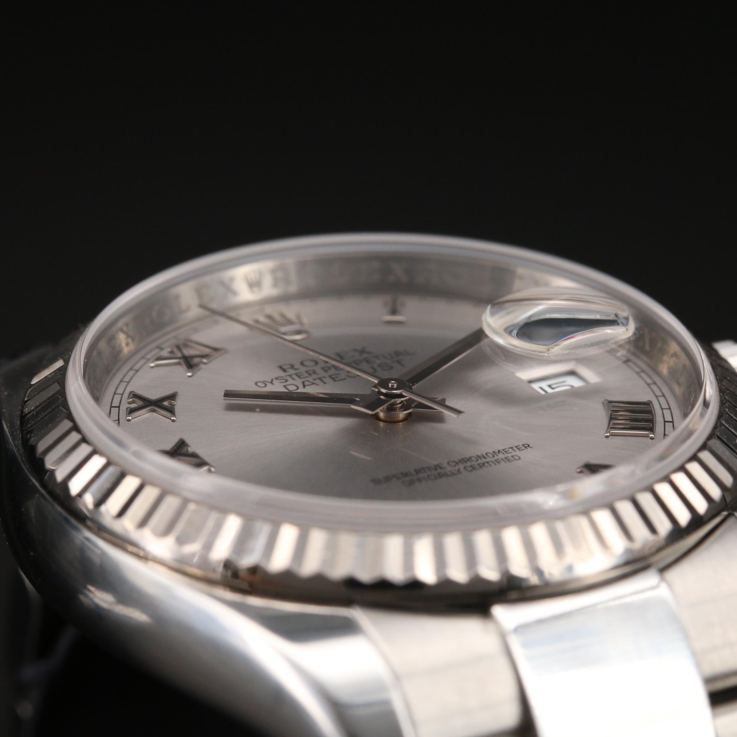 2010 Rolex Datejust 18K White Gold and Stainless Steel Automatic Watch