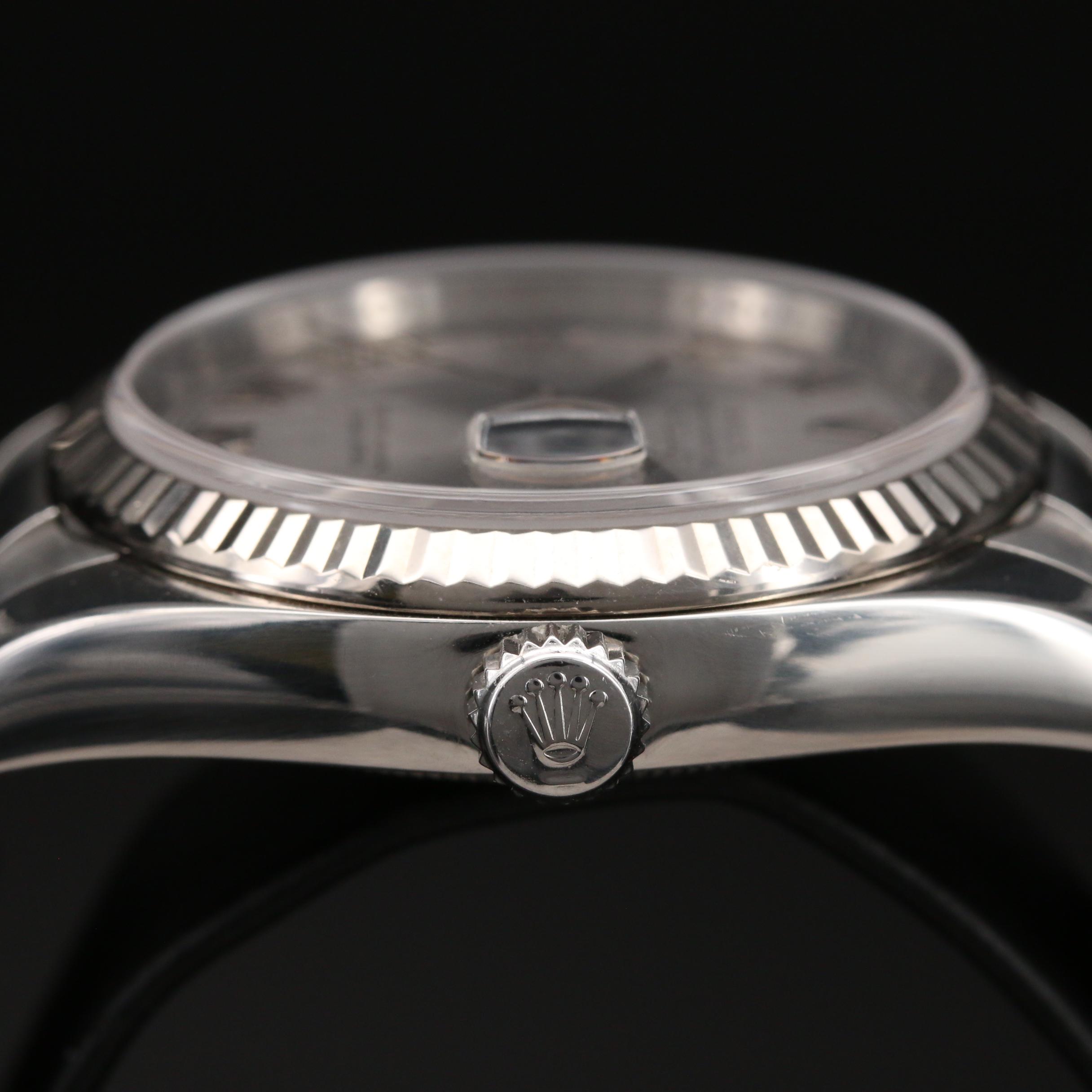 2010 Rolex Datejust 18K White Gold and Stainless Steel Automatic Watch