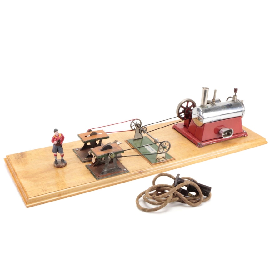 Weeden Model Steam Engine with Circular Saw and Emery Wheel Attachments