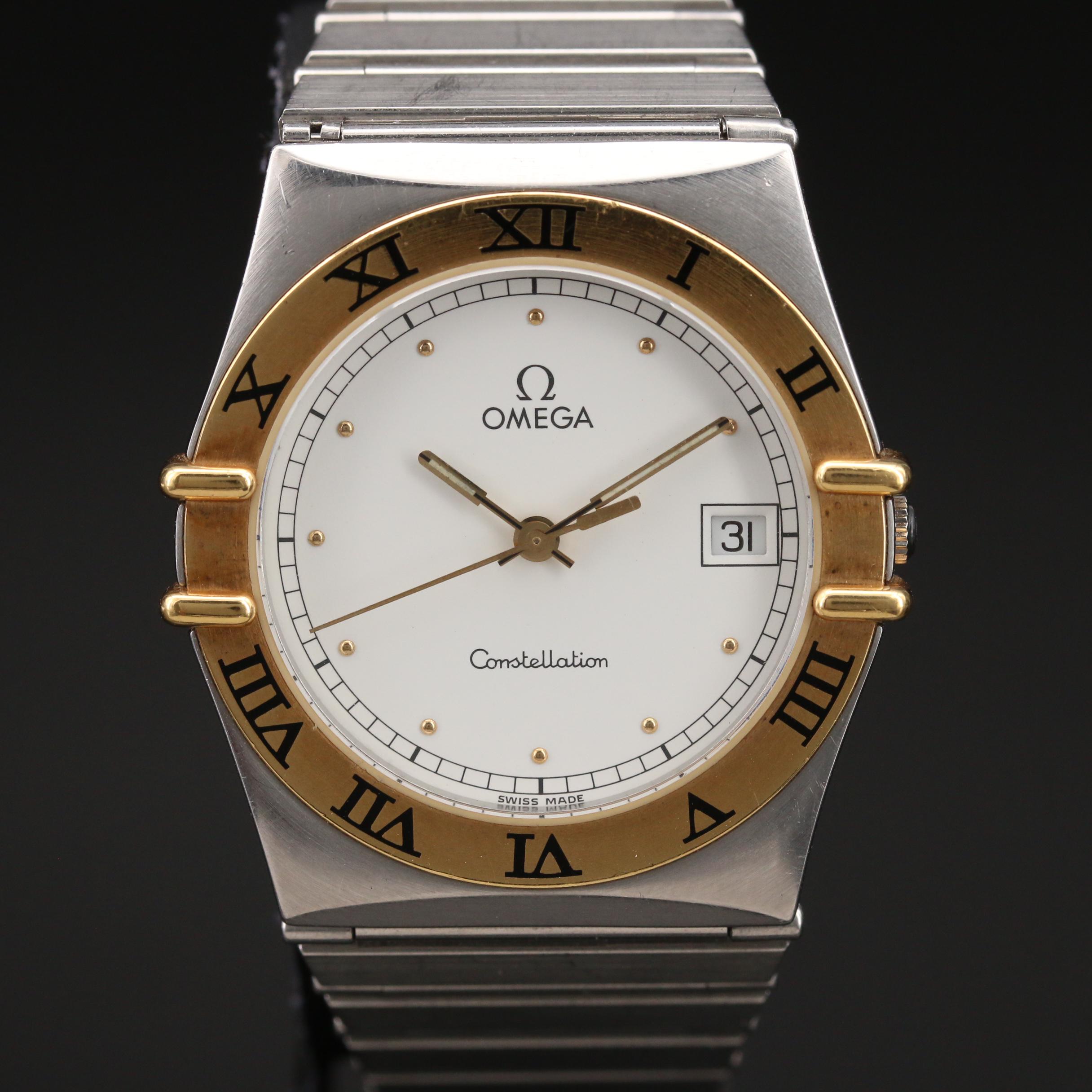 1991 Omega Constellation 18K Yellow Gold and Stainless Steel Watch