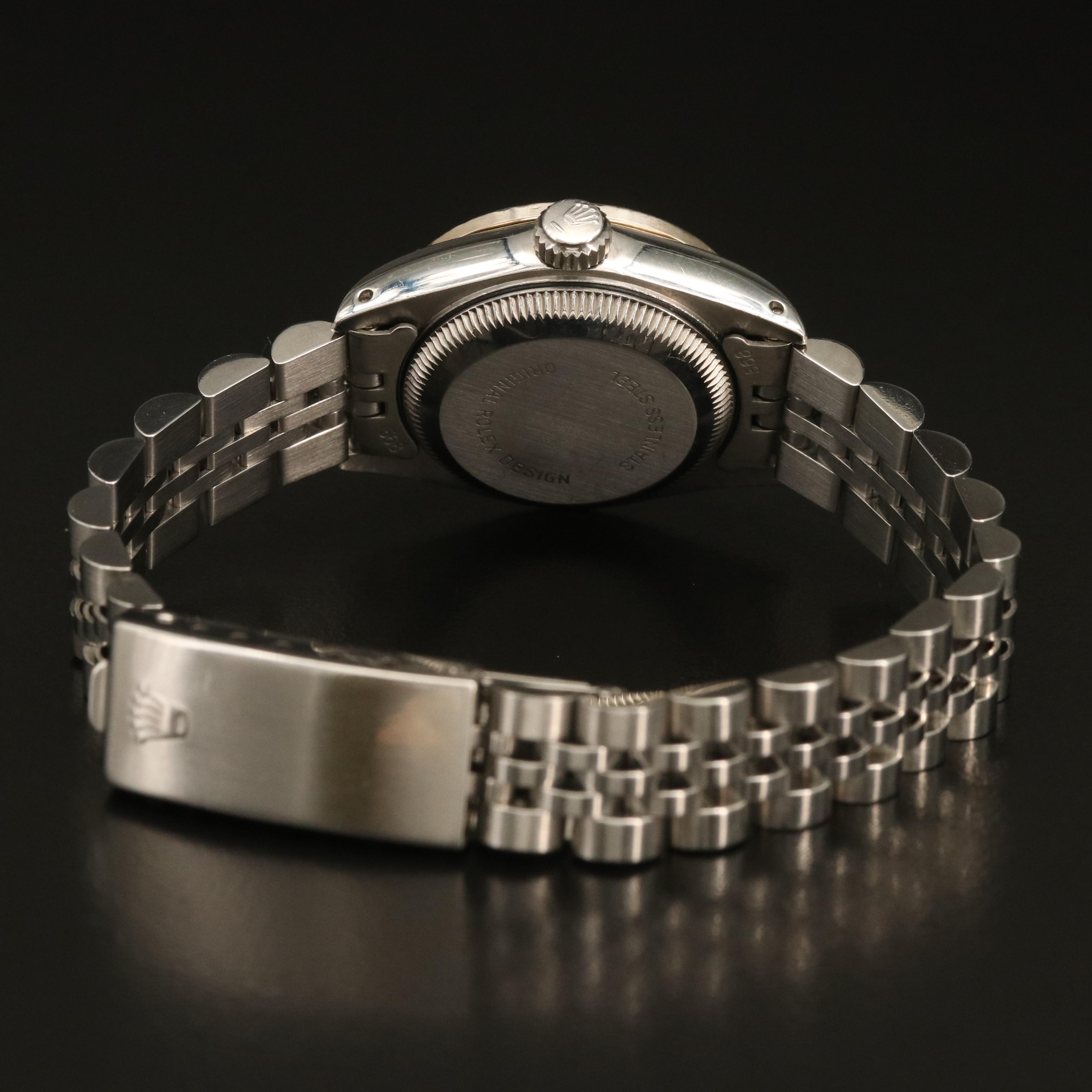 1986 Rolex Datejust 14K and Stainless Steel Diamond Bezel Watch