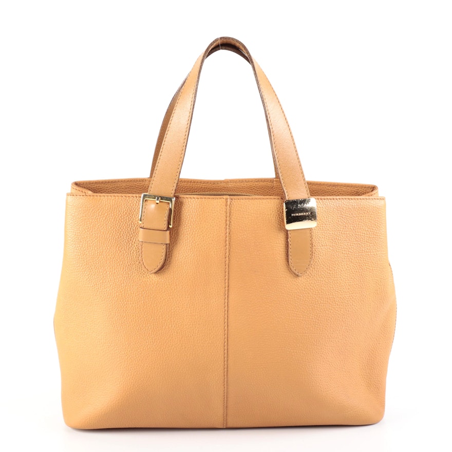 Burberry Grained Leather Tote Bag