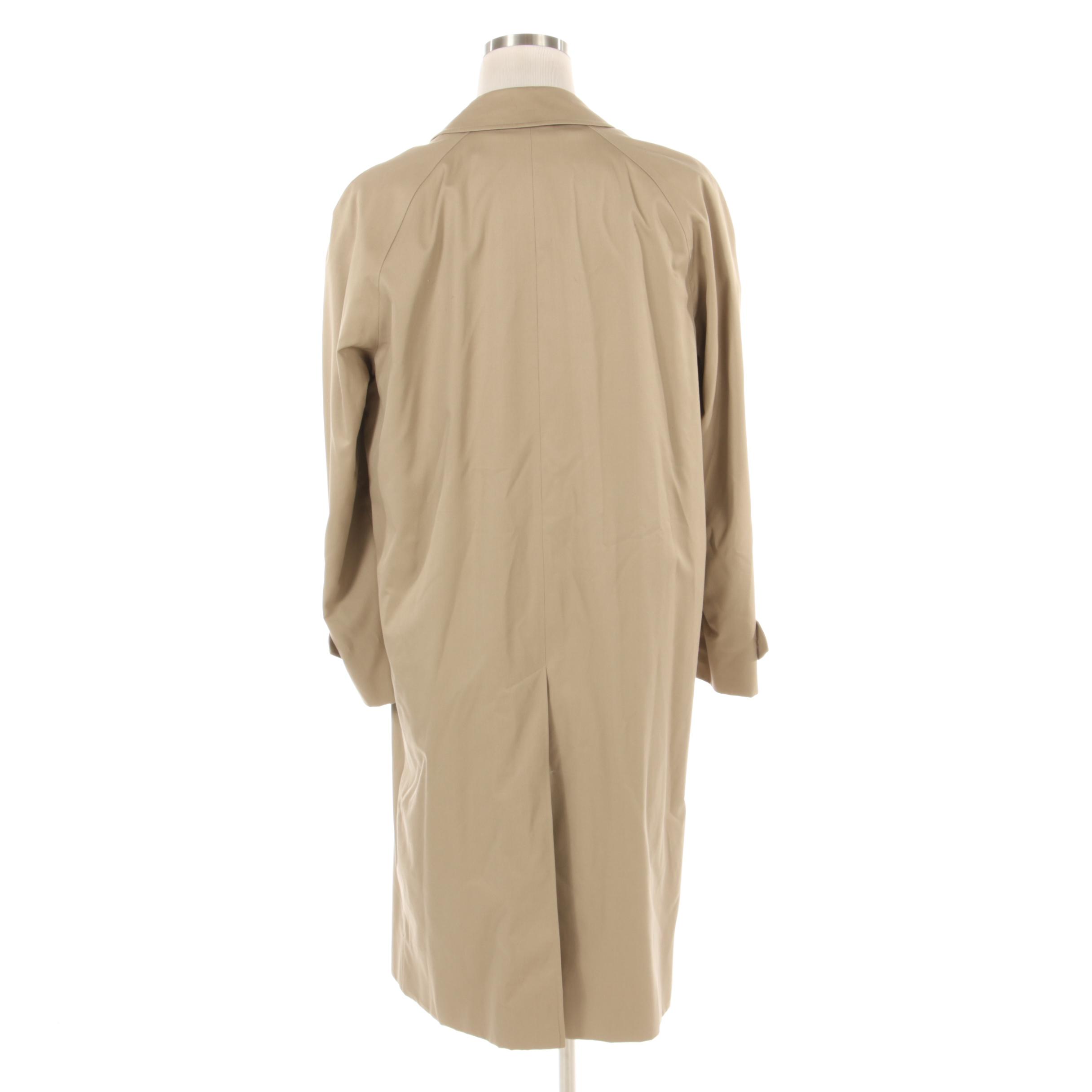 Men's Burberrys Raincoat In Khaki with Removable Wool "Nova Check" Lining