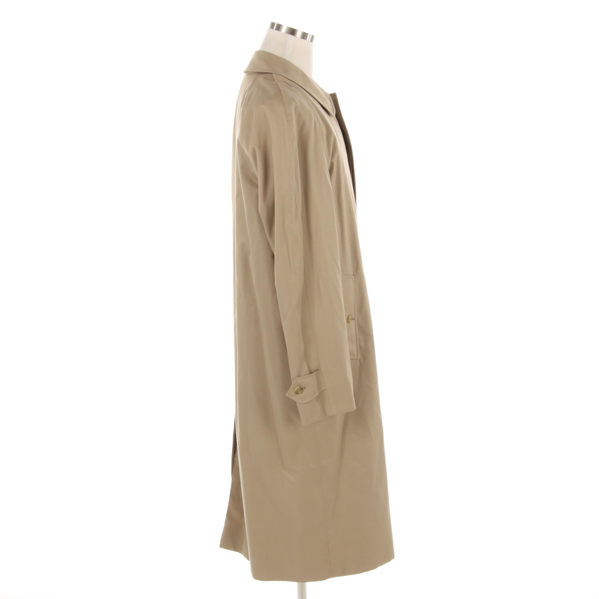 Men's Burberrys Raincoat In Khaki with Removable Wool "Nova Check" Lining
