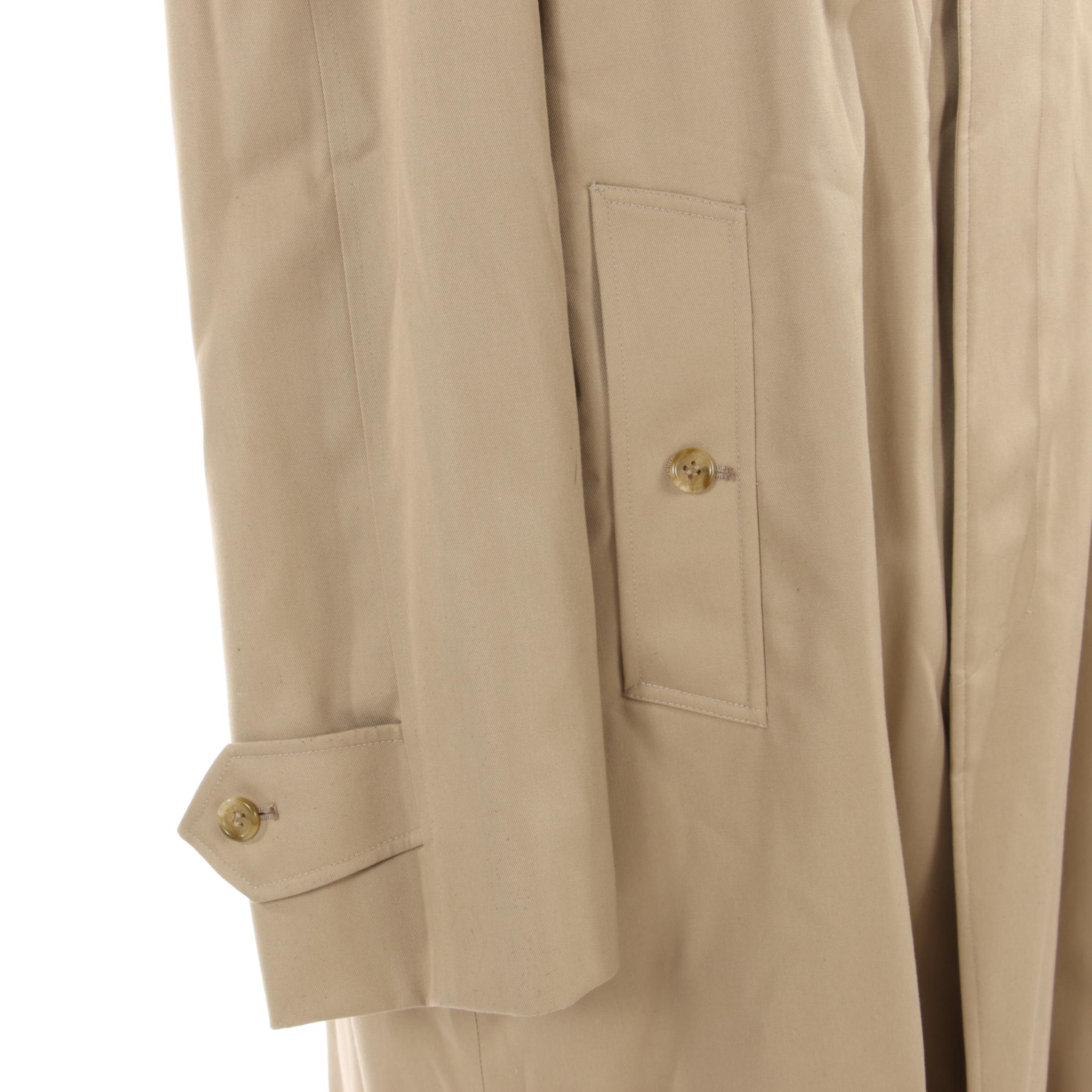 Men's Burberrys Raincoat In Khaki with Removable Wool "Nova Check" Lining