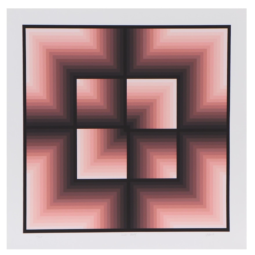 Jurgen Peters Abstract Serigraph "Window Motif," 1982