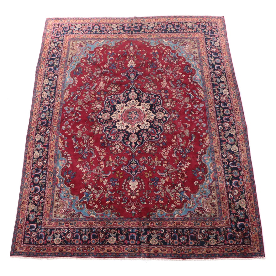 9'7 x 12'7 Hand-Knotted Persian Isfahan Room Sized Rug