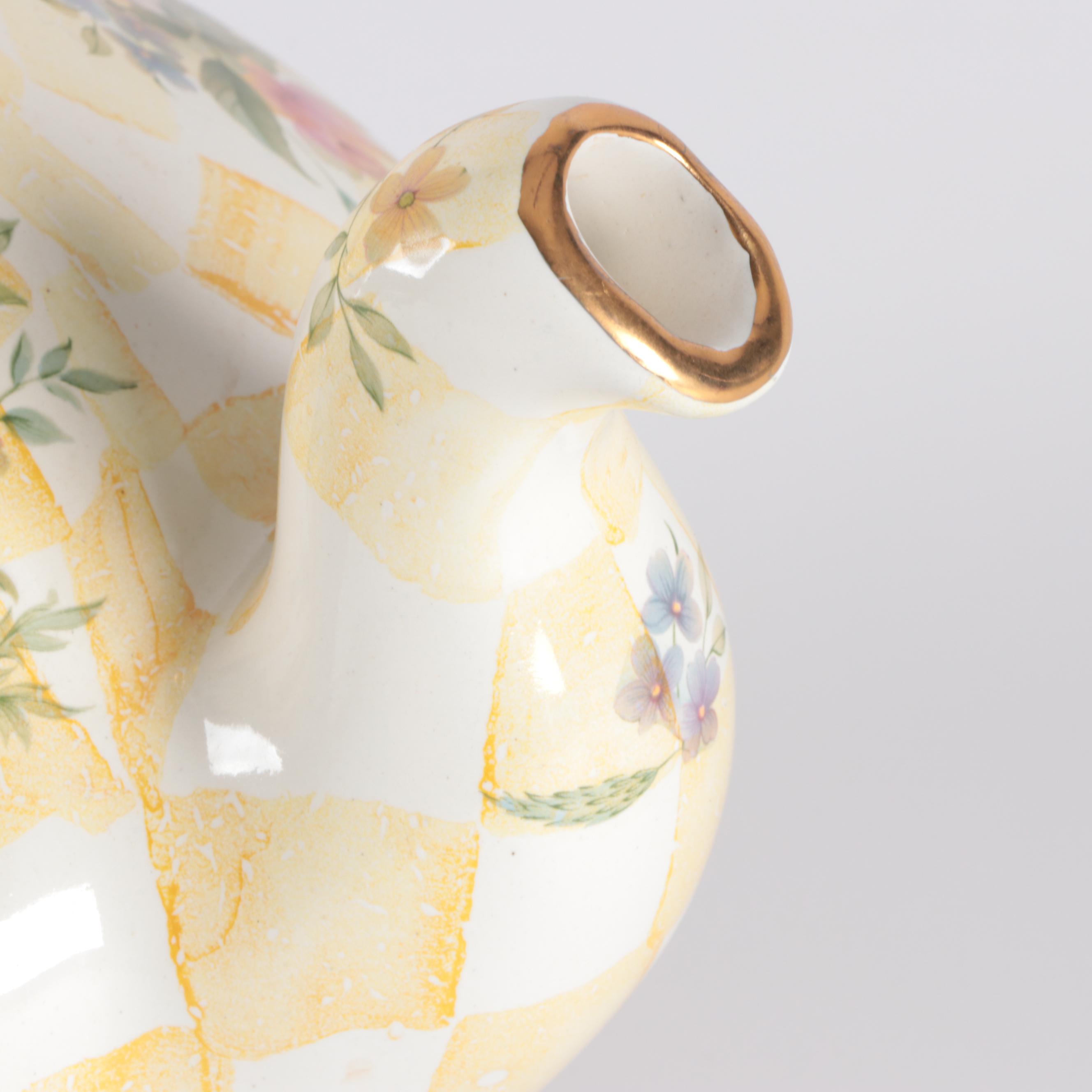 MacKenzie-Childs "Lemon Curd" Hand-Painted Terracotta Teapot