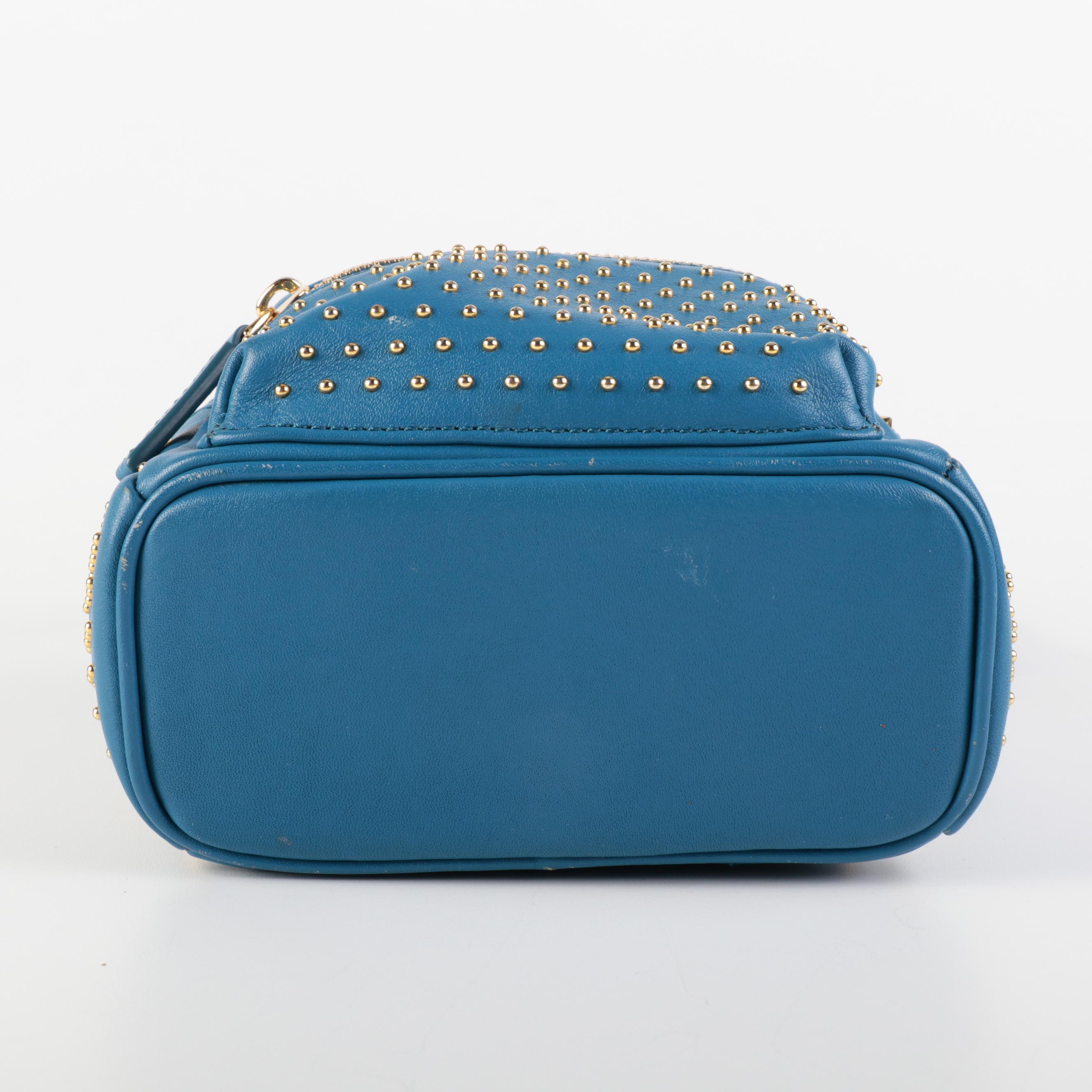 MCM Stark Bebe Boo X-Mini Backpack in Blue Leather