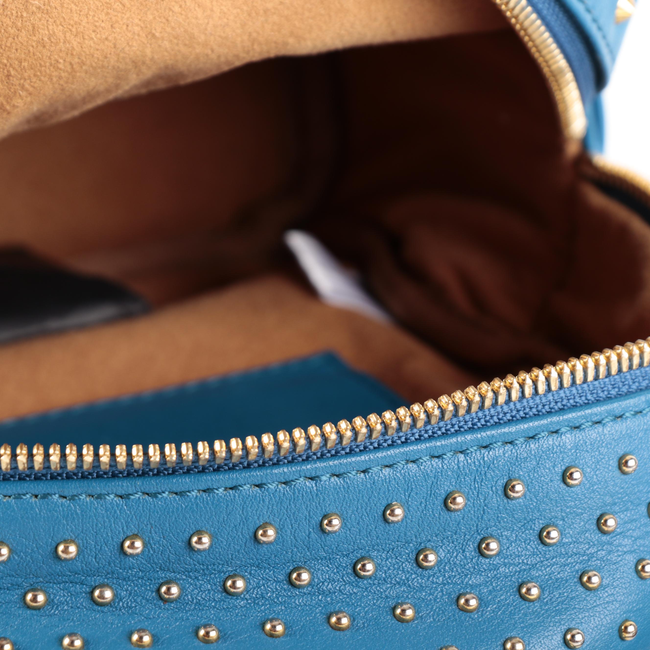 MCM Stark Bebe Boo X-Mini Backpack in Blue Leather