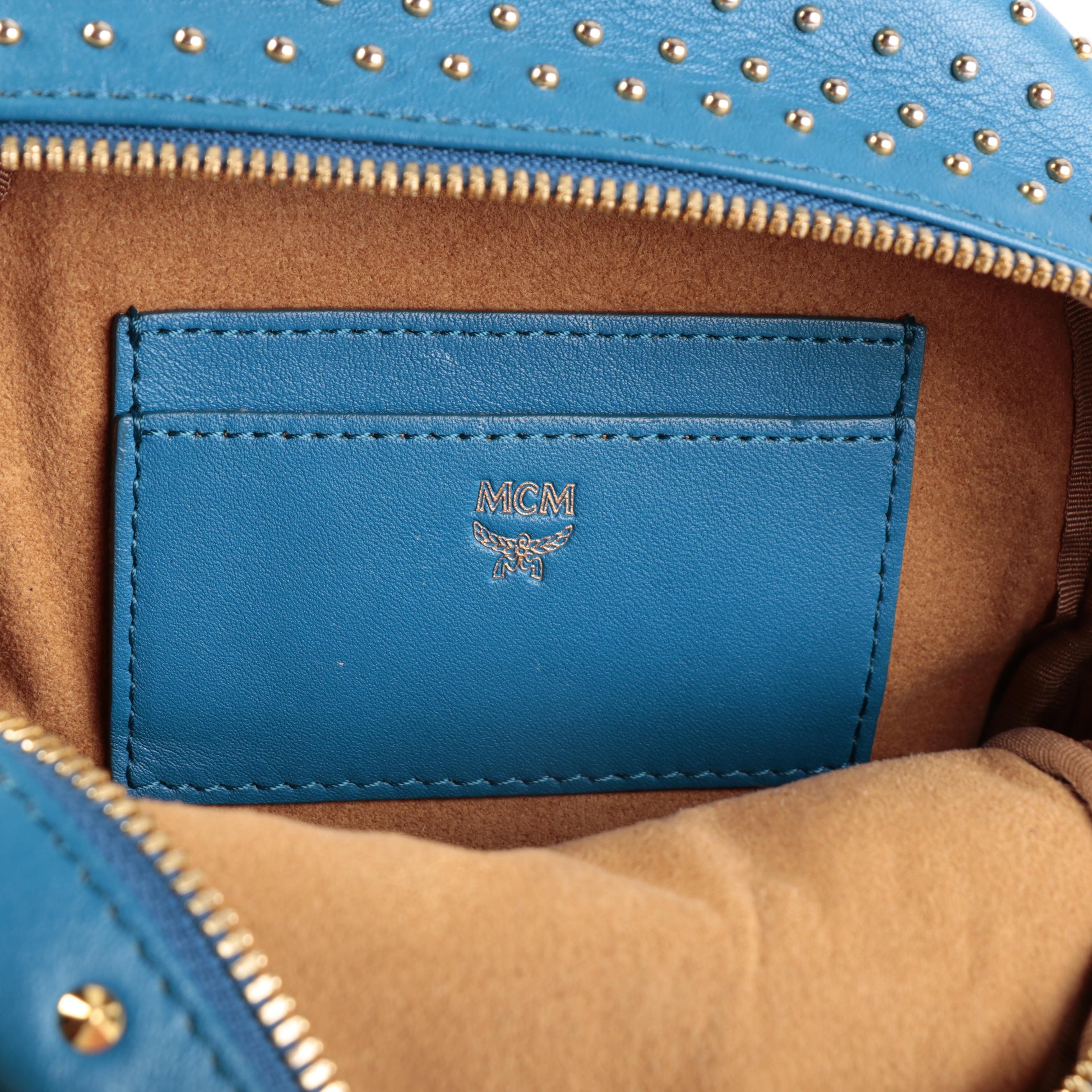 MCM Stark Bebe Boo X-Mini Backpack in Blue Leather