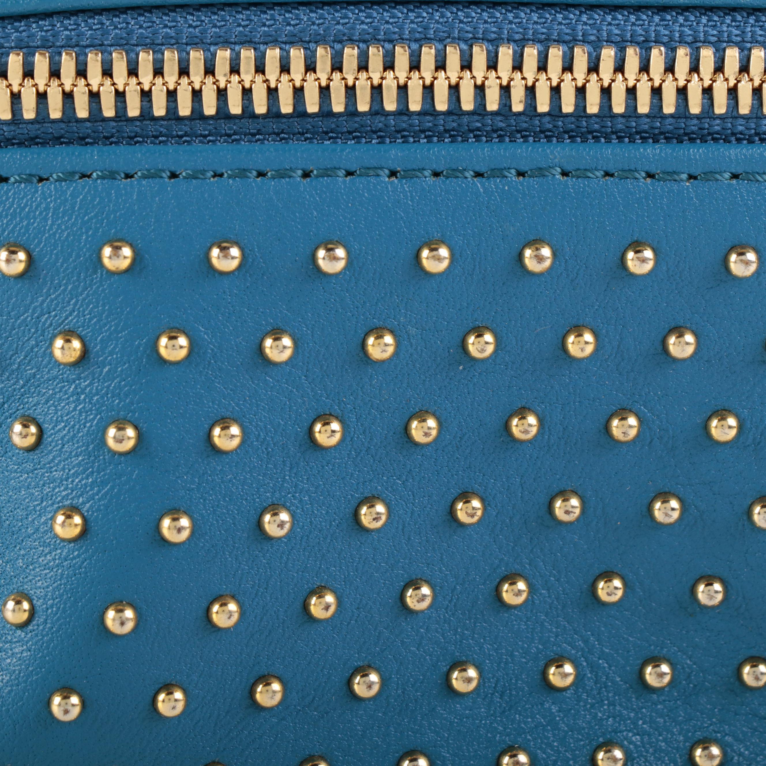 MCM Stark Bebe Boo X-Mini Backpack in Blue Leather