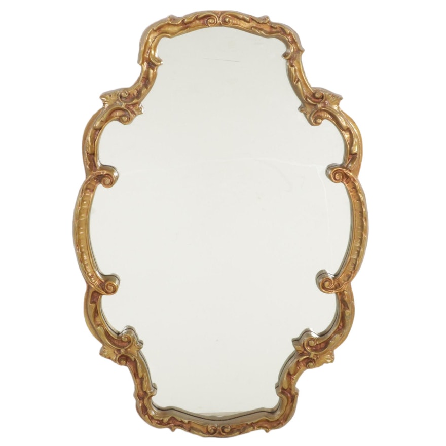 Rococo Style Giltwood Wall Mirror, Mid to Late 20th Century