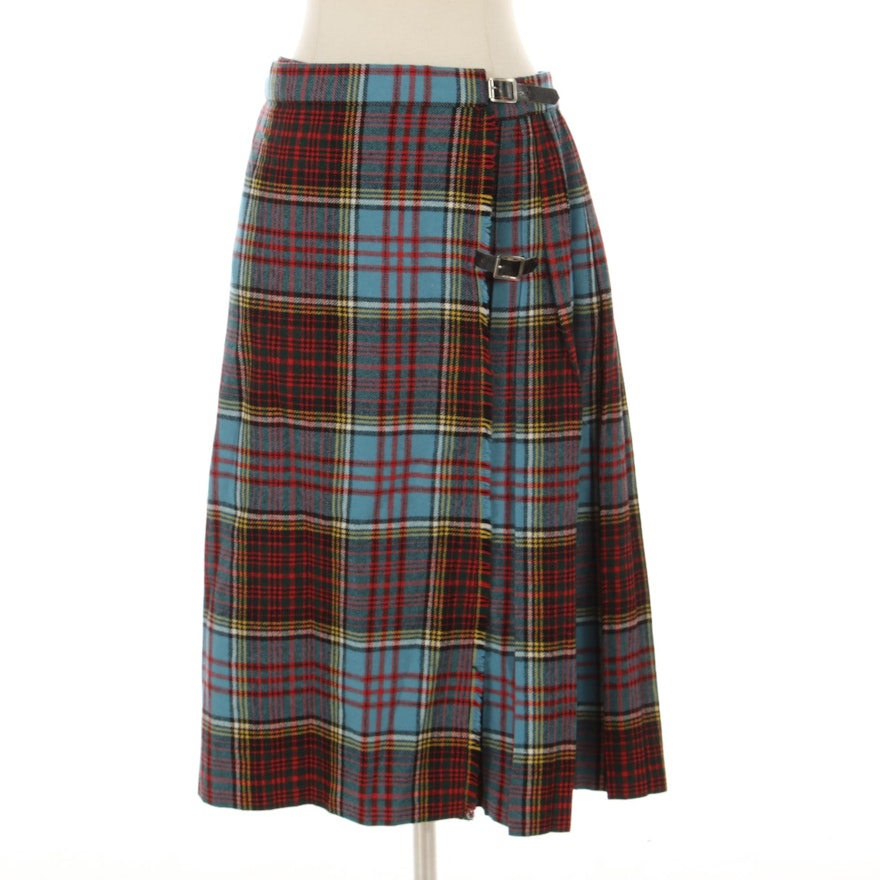 The Scottish Wool Shop Pleated Tartan Kilt Skirt