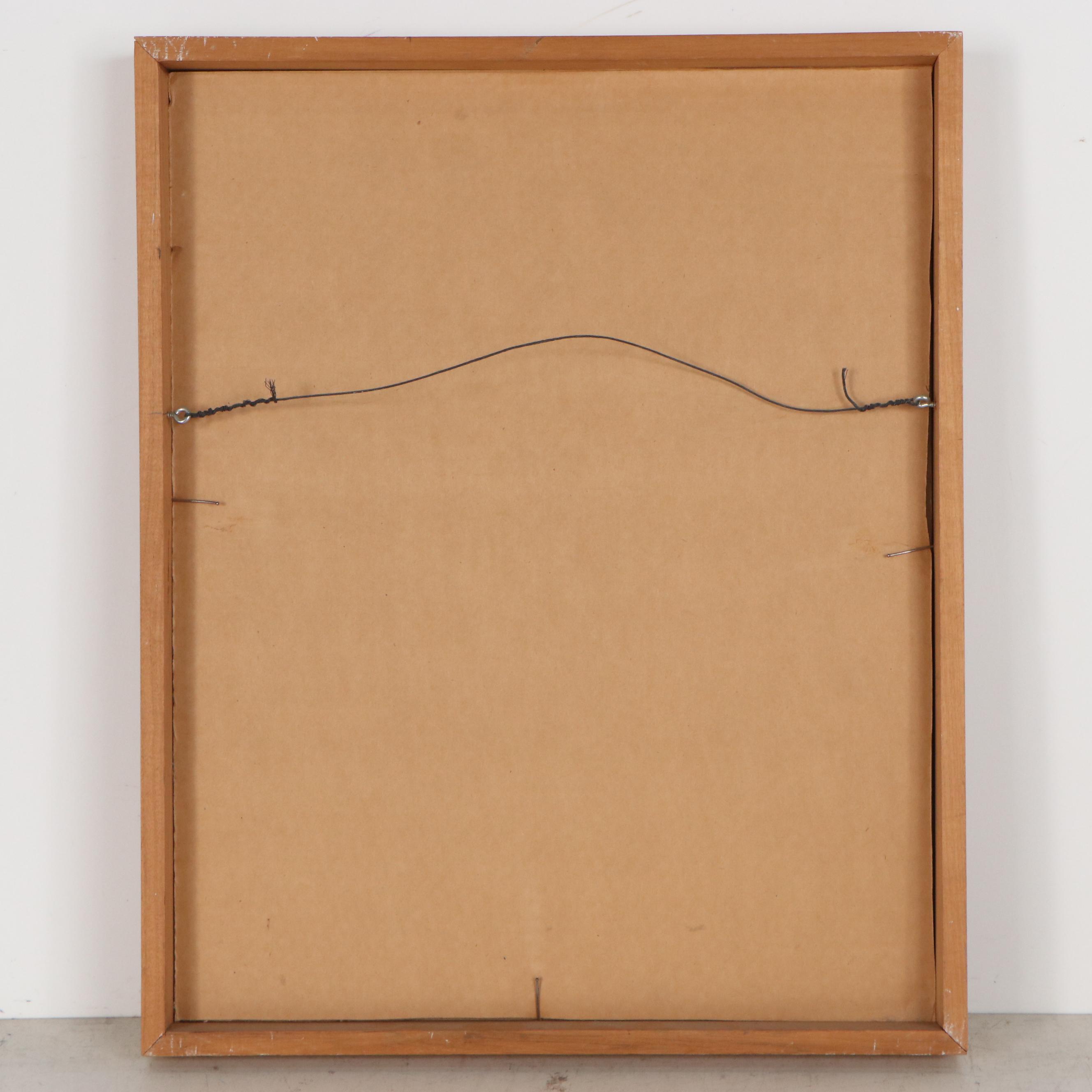 Ruskin Landscape Graphite and Pastel Drawing "Night Forest"